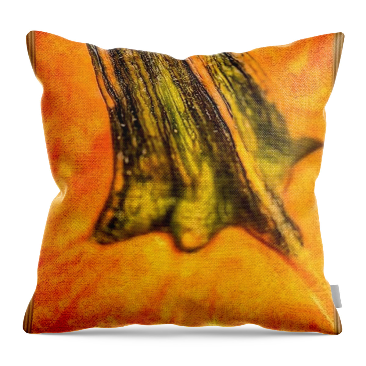 Pumpkin Throw Pillow featuring the painting Pumpkin Stalk by Juliette Becker