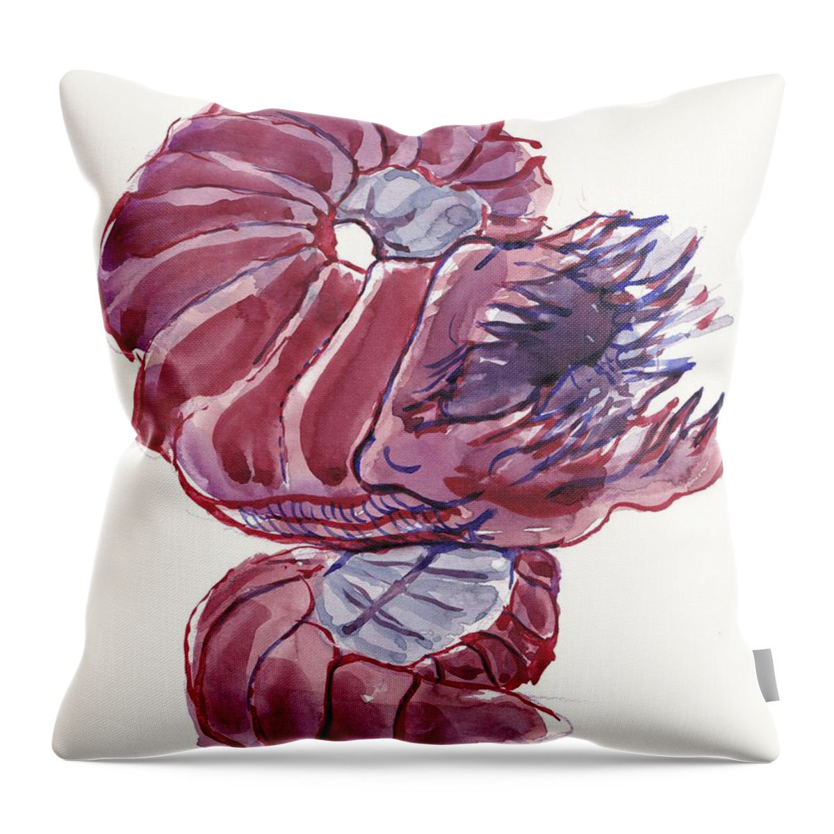 Miniature Throw Pillow featuring the painting Purple Worm by George Cret