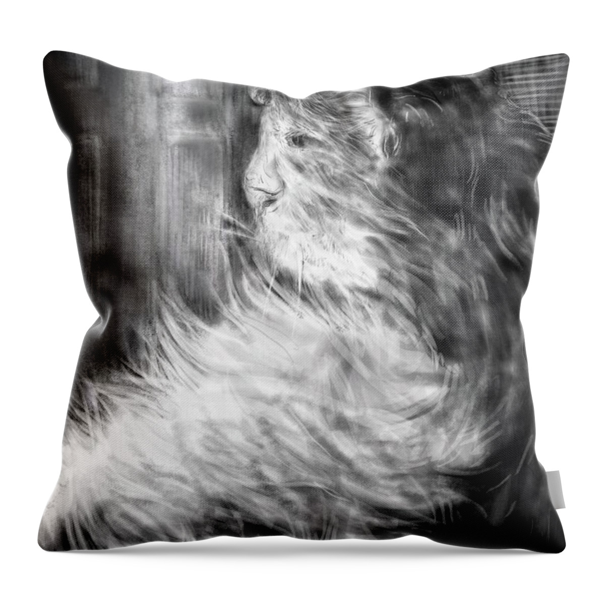 Cat Throw Pillow featuring the digital art Quiescence by Angela Weddle