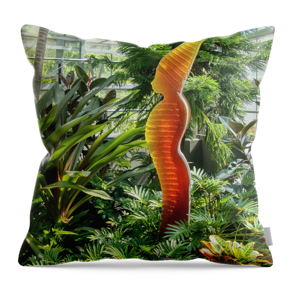 Sculpture Throw Pillow featuring the photograph Radiance in the Garden by Amy Dundon