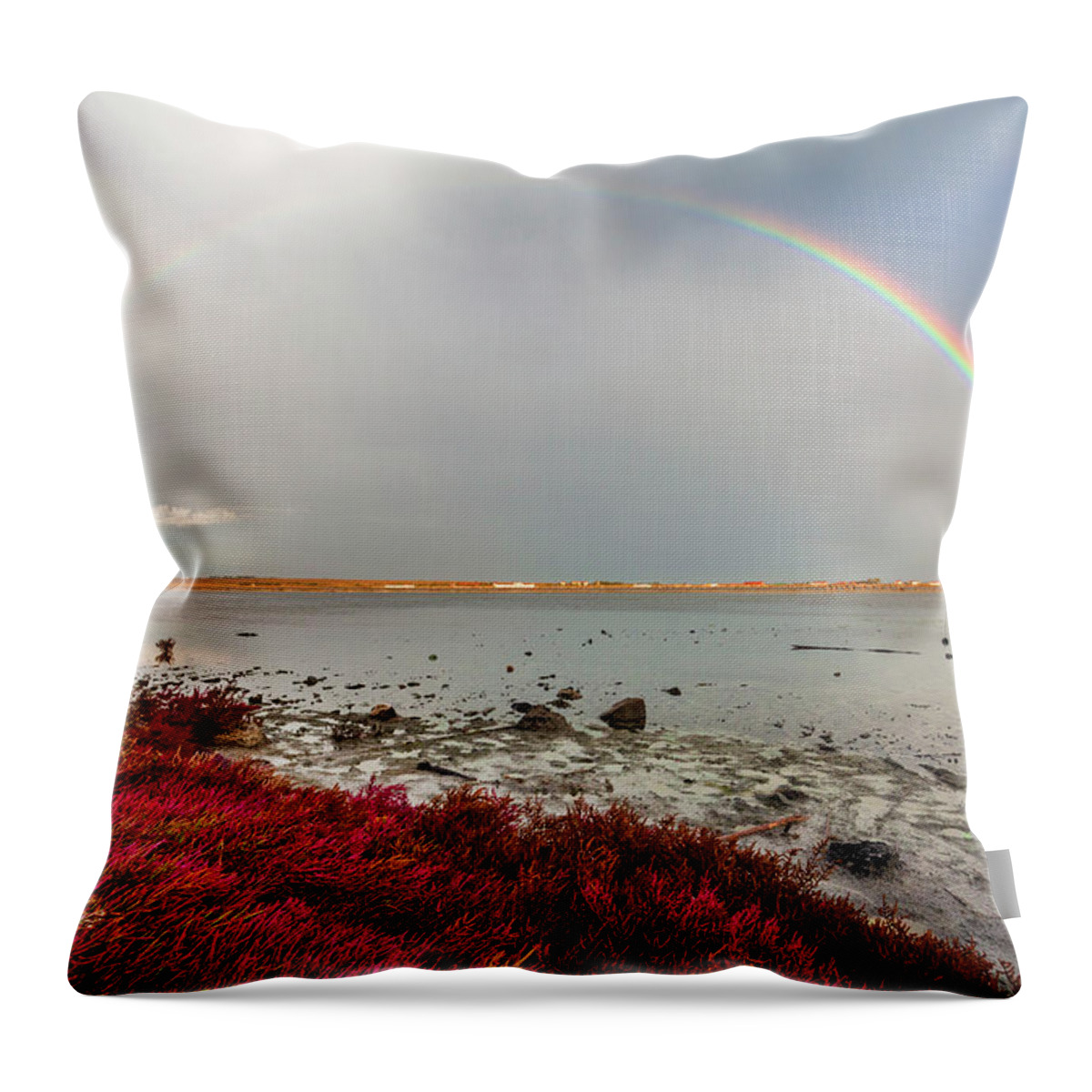Atanasovsko Lake Throw Pillow featuring the photograph Rainbow by Evgeni Dinev