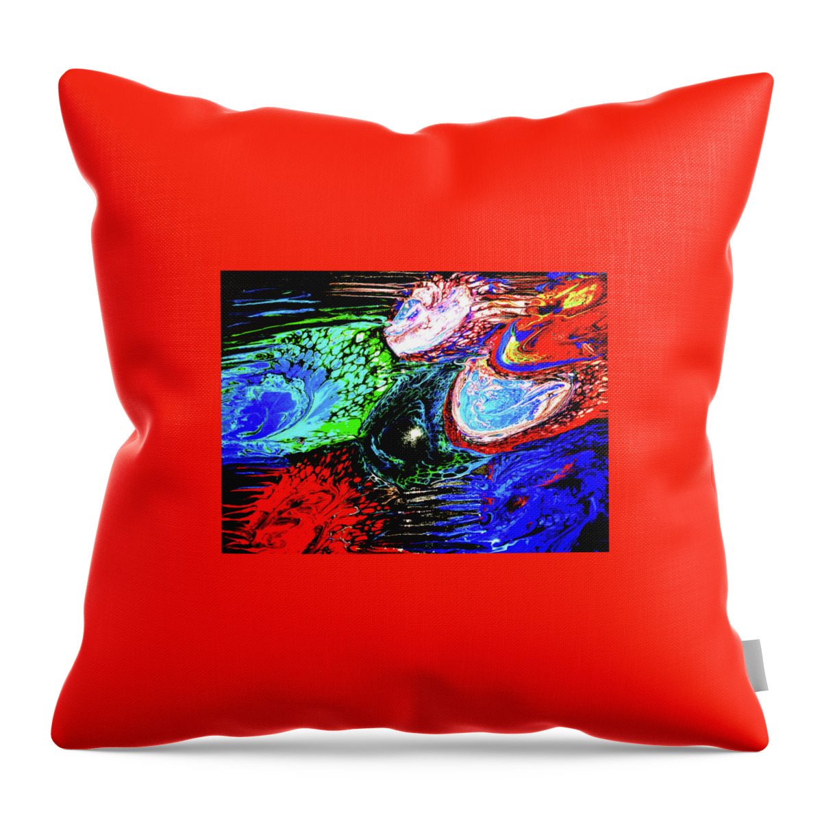 Flow Throw Pillow featuring the painting Rainbow Flow by Anna Adams