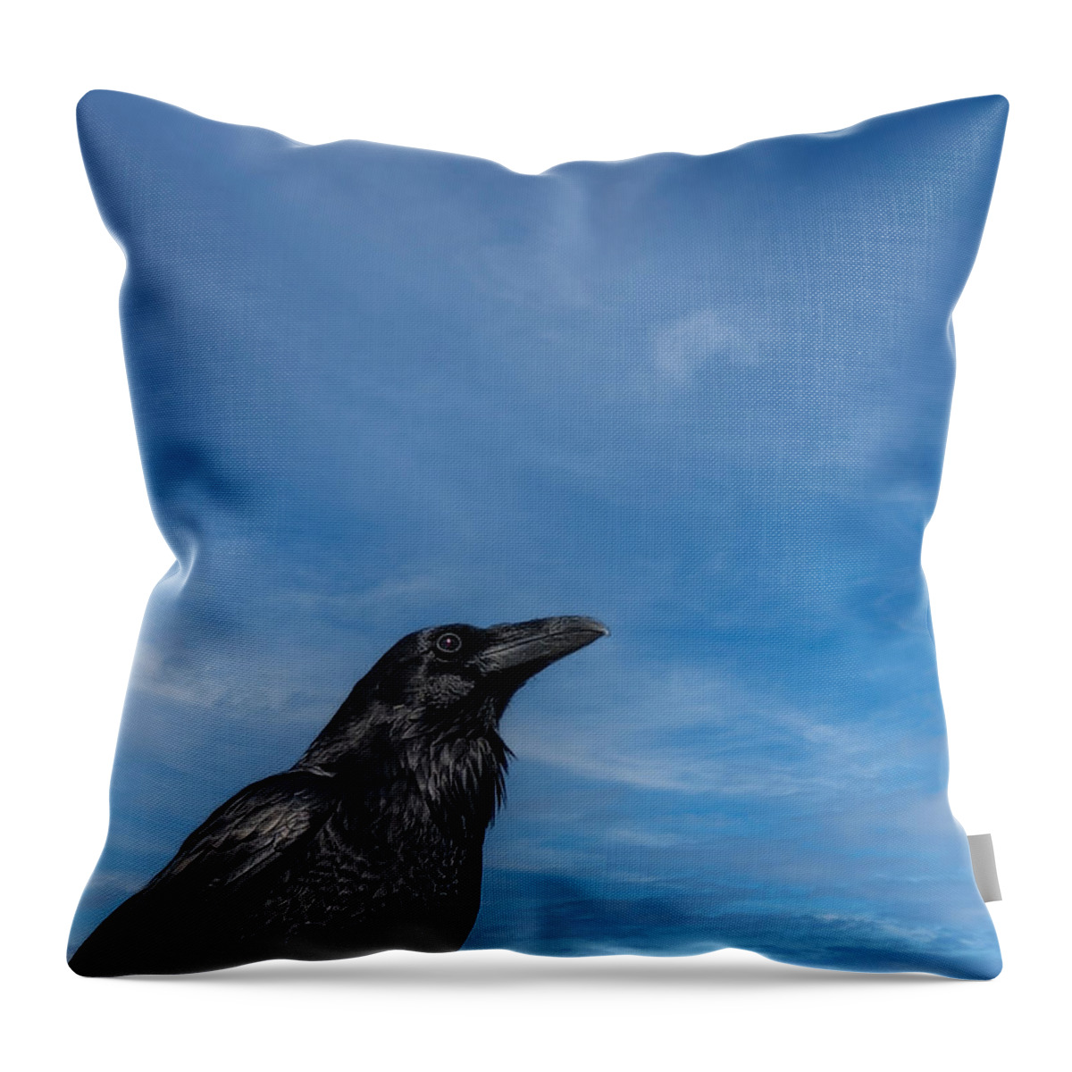 Raven Throw Pillow featuring the photograph Raven Portrait by Laura Putman