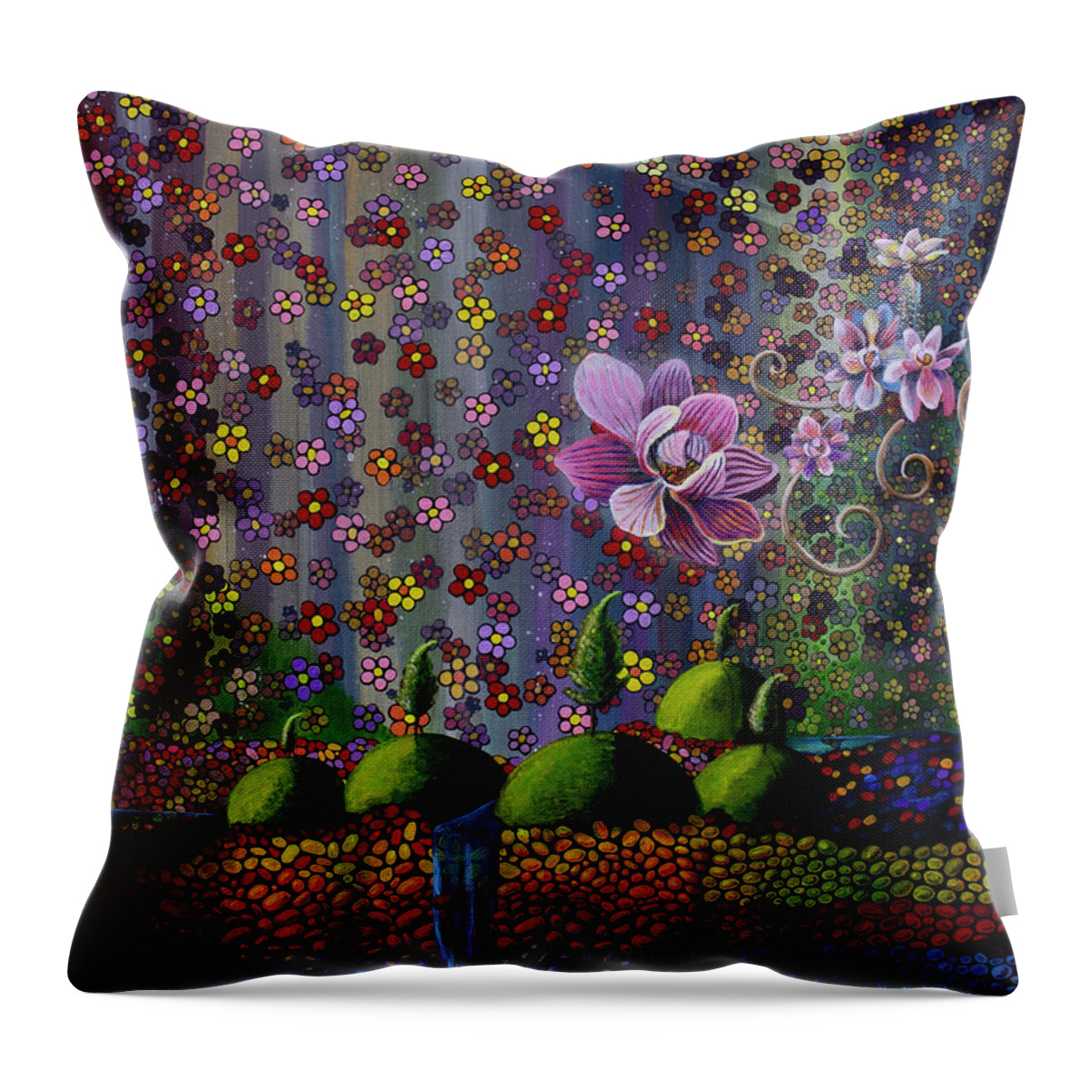  Throw Pillow featuring the painting Rays of Violet by Mindy Huntress