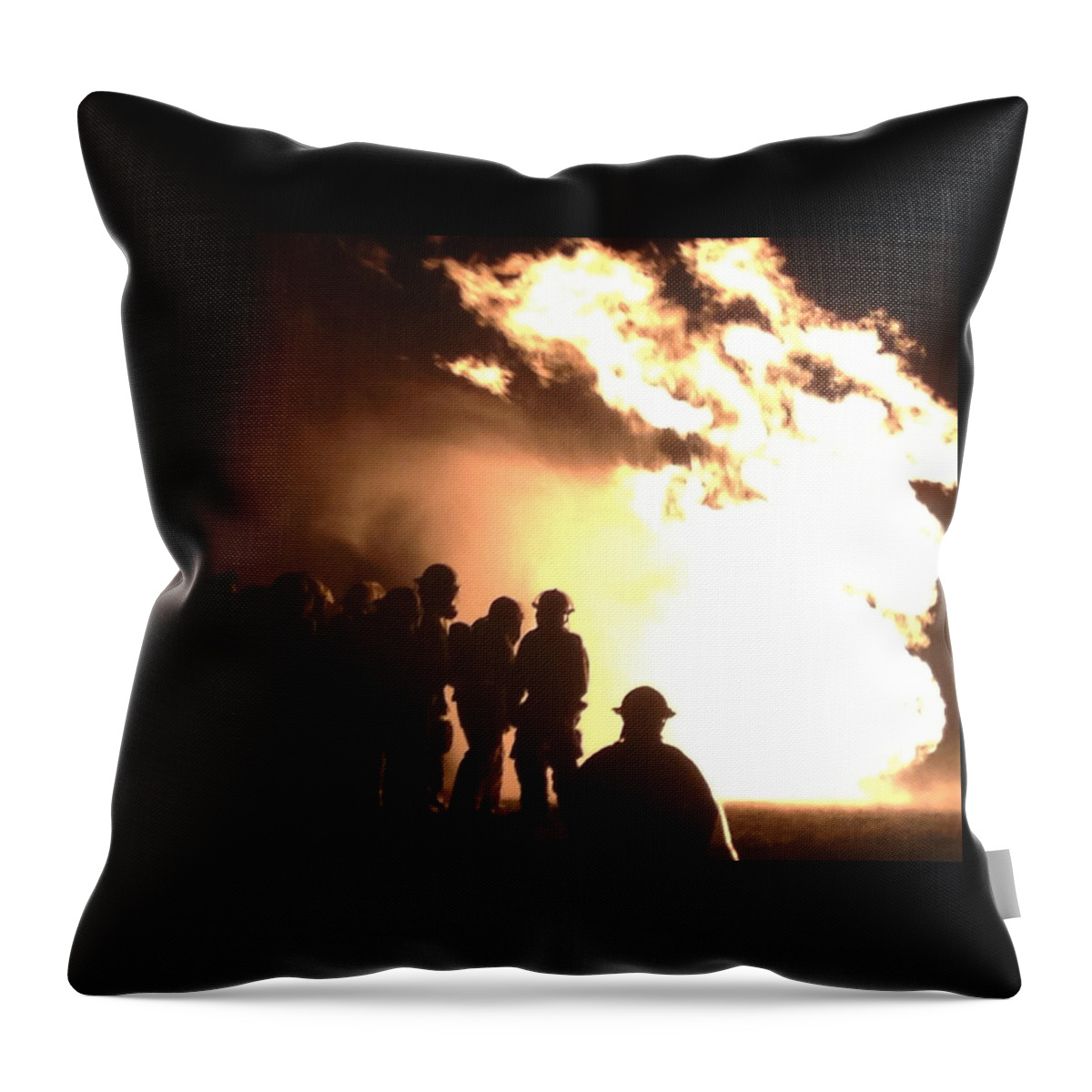 Firefighter Throw Pillow featuring the photograph Real Heroes in Action by Lee Darnell
