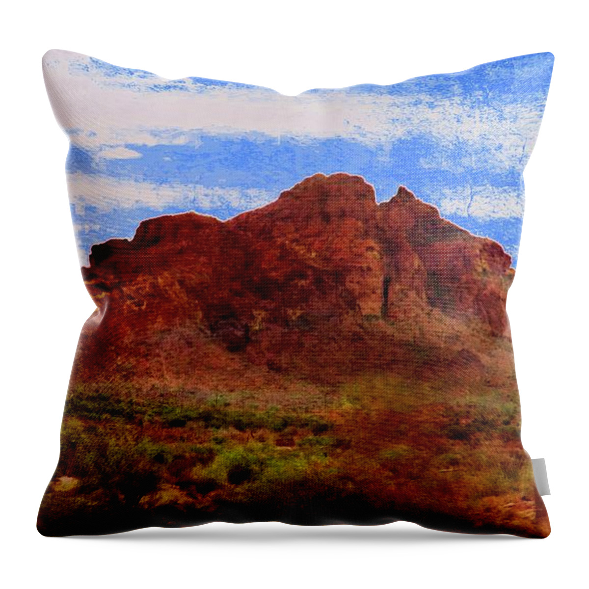 Digital Art Throw Pillow featuring the photograph Red Mountain on the Move by Judy Kennedy