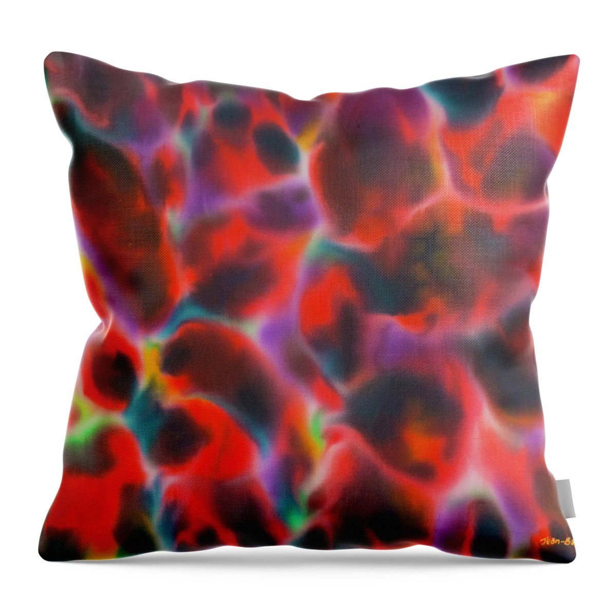 Opal Throw Pillow featuring the painting Red Opal by Daniel Jean-Baptiste