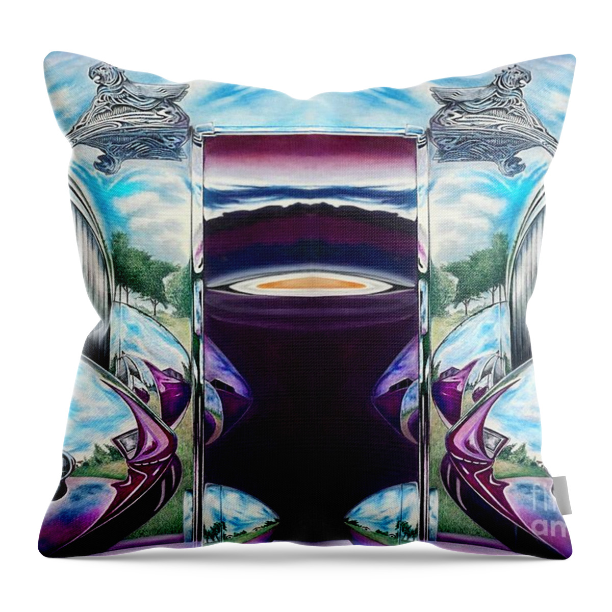 Colored Pencil Fine Art Throw Pillow featuring the drawing Reflecting Reflections by David Neace