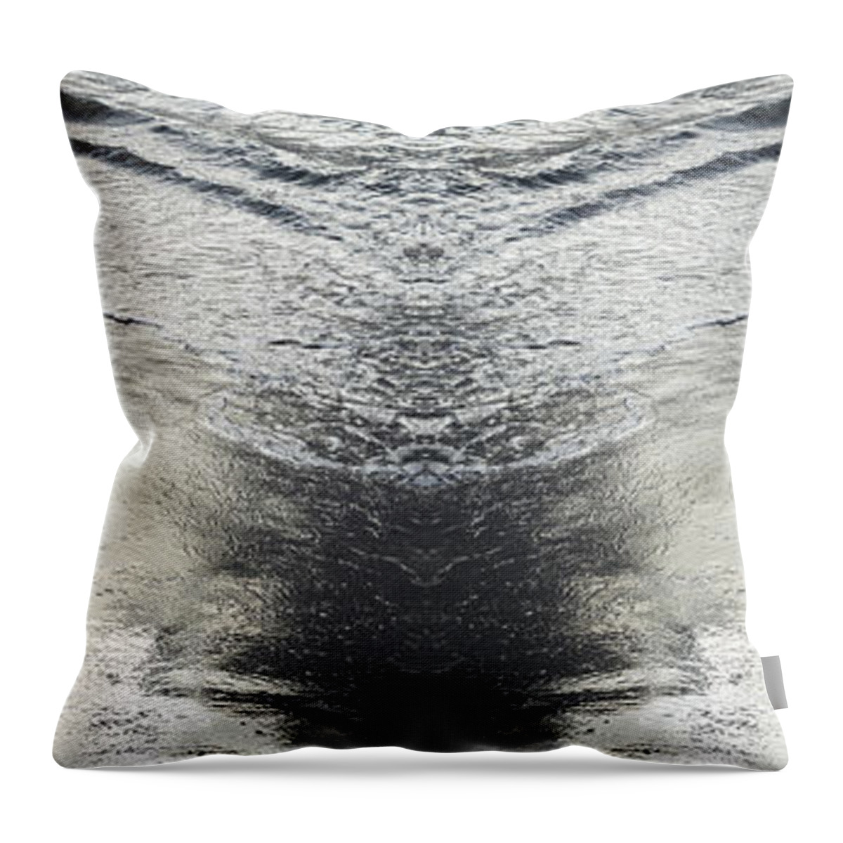 Sea Water Throw Pillow featuring the digital art Reflections on the beach, sea water meets symmetry by Adriana Mueller
