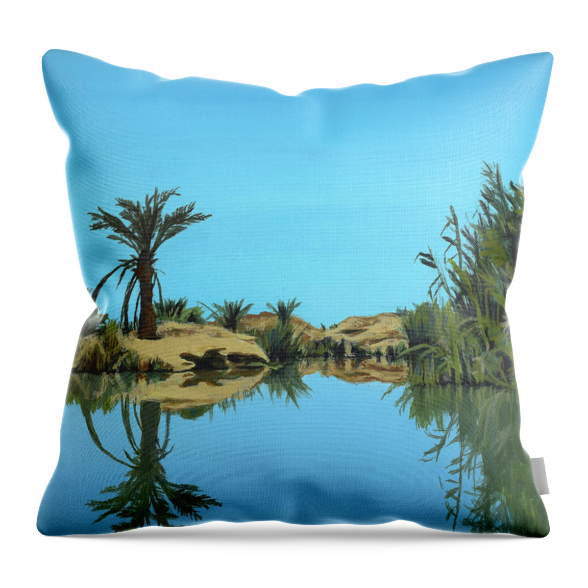  Throw Pillow featuring the painting Reflections by Sarra Elgammal