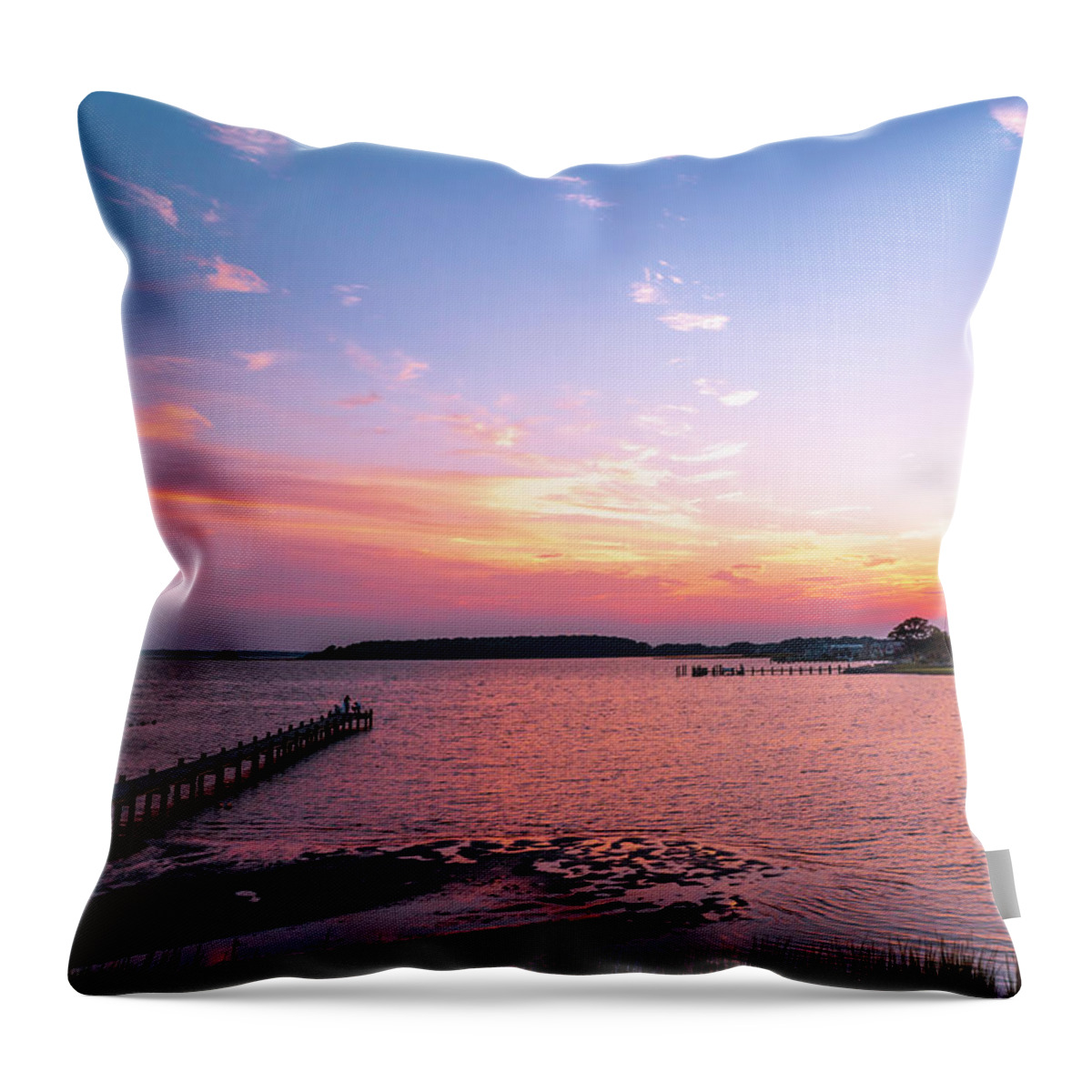 Sunset Throw Pillow featuring the photograph Rehoboth Bay August Sunset by Jason Fink