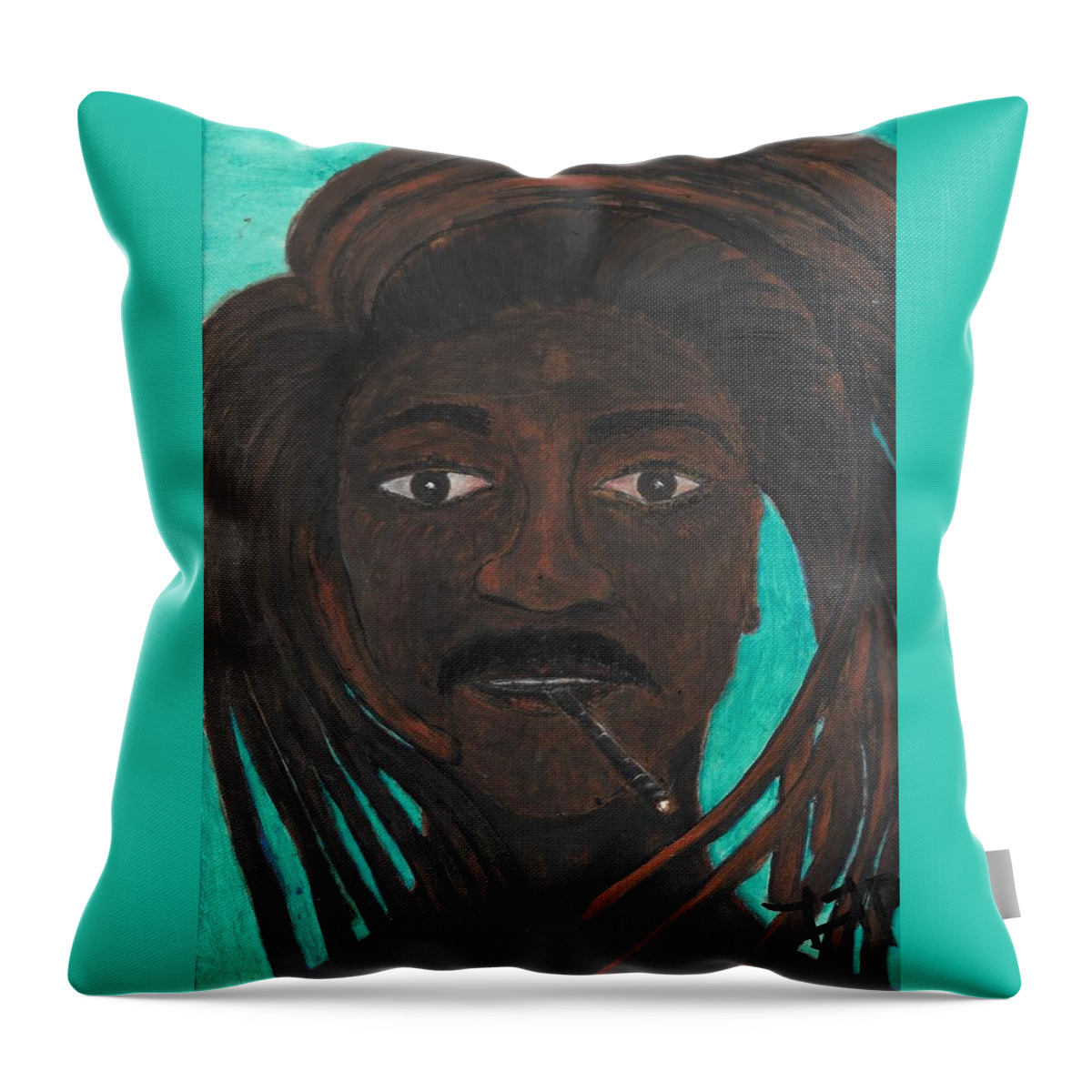 Man Throw Pillow featuring the painting Relish by Esoteric Gardens KN