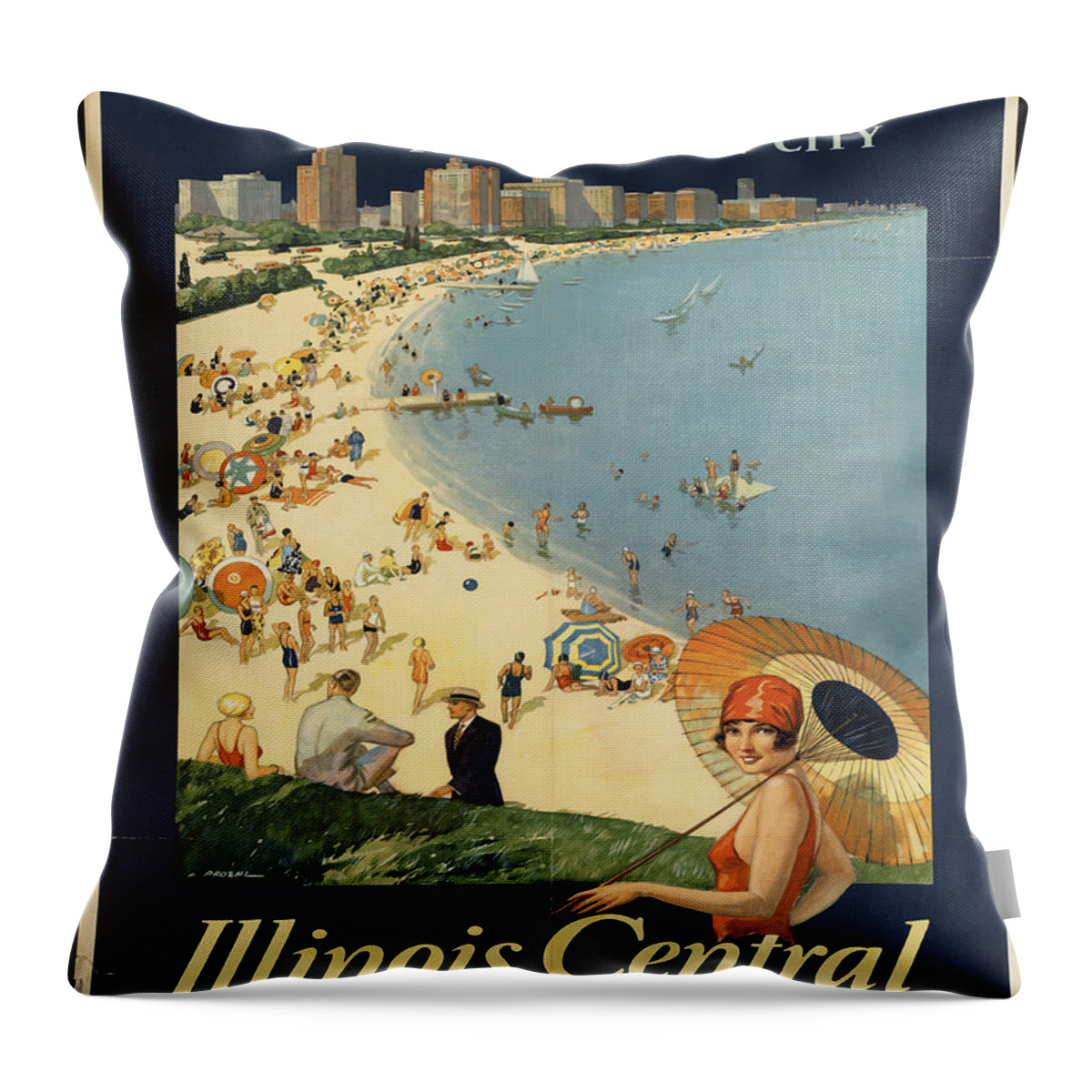 Retro Throw Pillow featuring the photograph Retro Chicago by Action