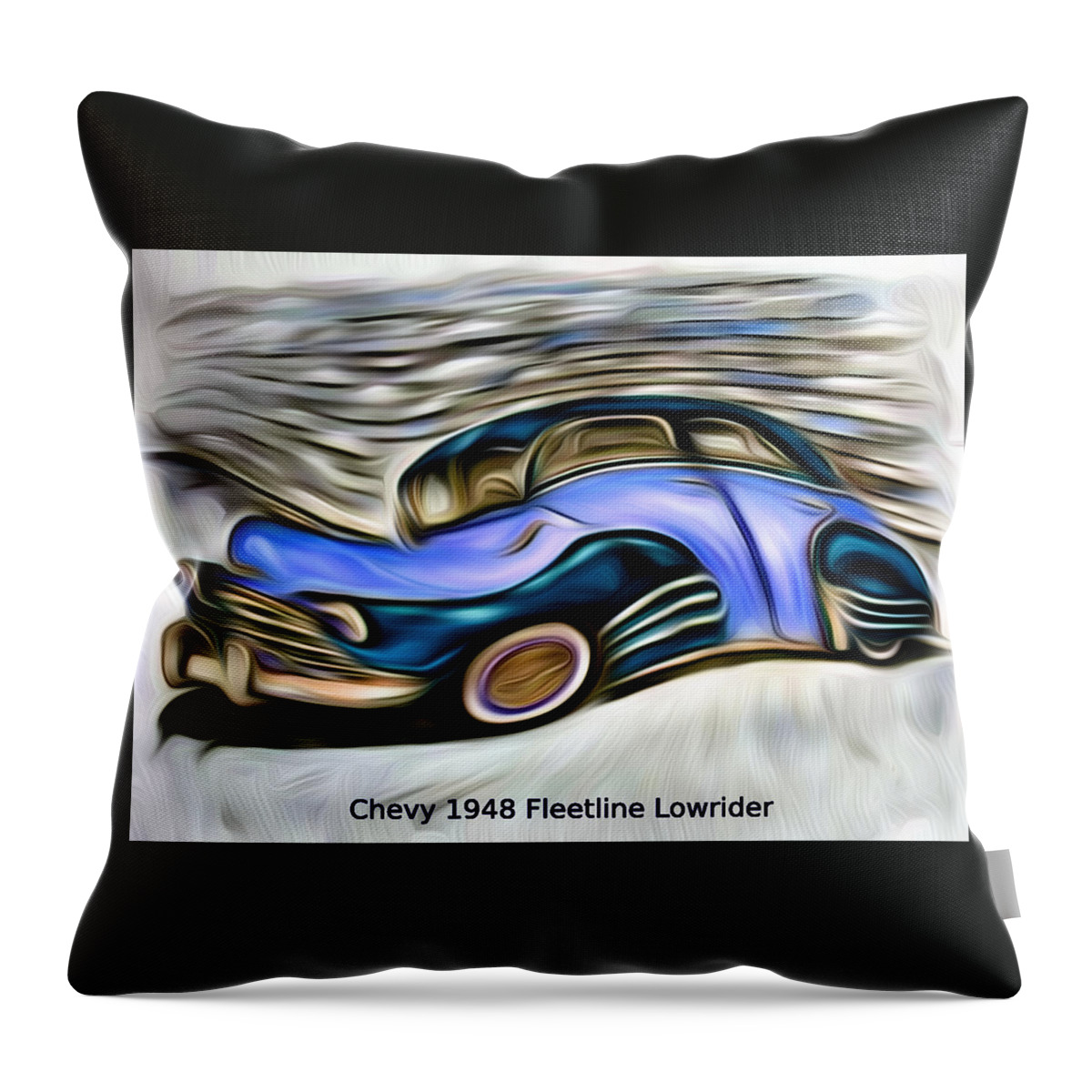 Chevy Throw Pillow featuring the digital art Revved Up and Rarin' To Go... Blue by Ronald Mills