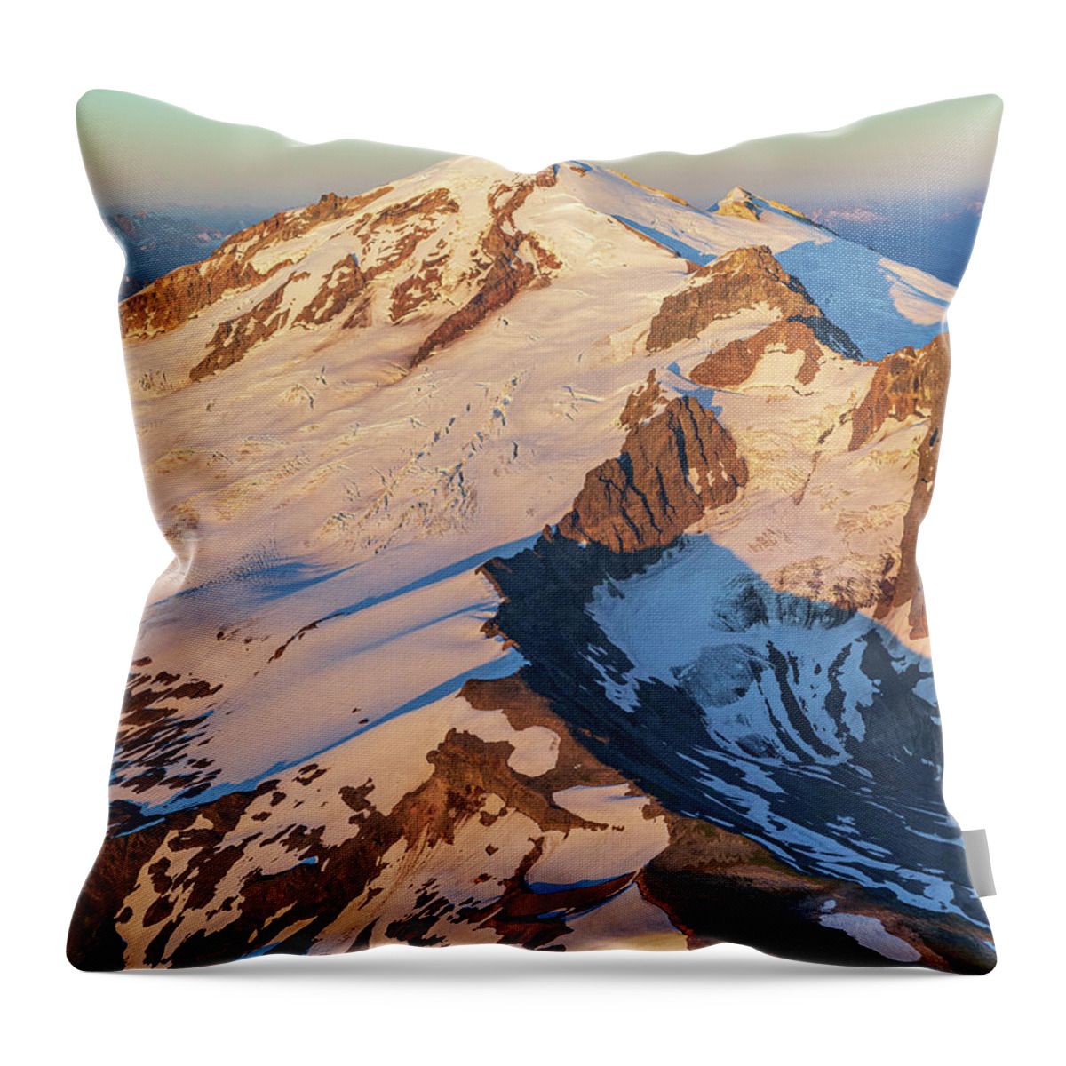 Mount Baker Throw Pillow featuring the photograph Ridge to Summit by Michael Rauwolf
