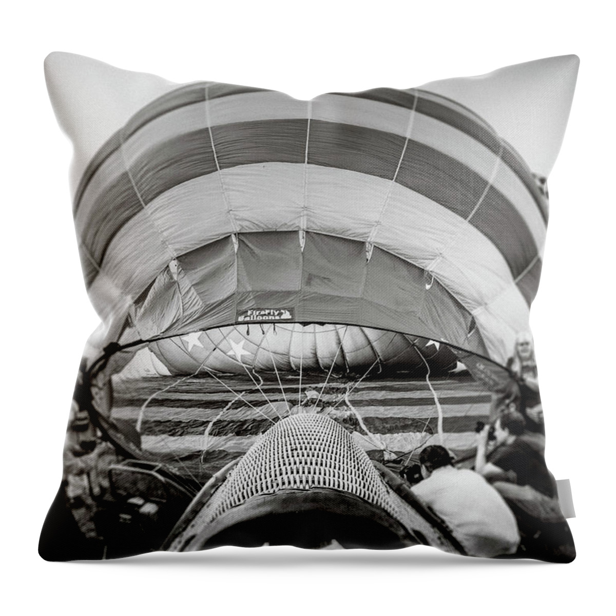 Balloon Throw Pillow featuring the photograph Right Down The Basket by Steve Stanger