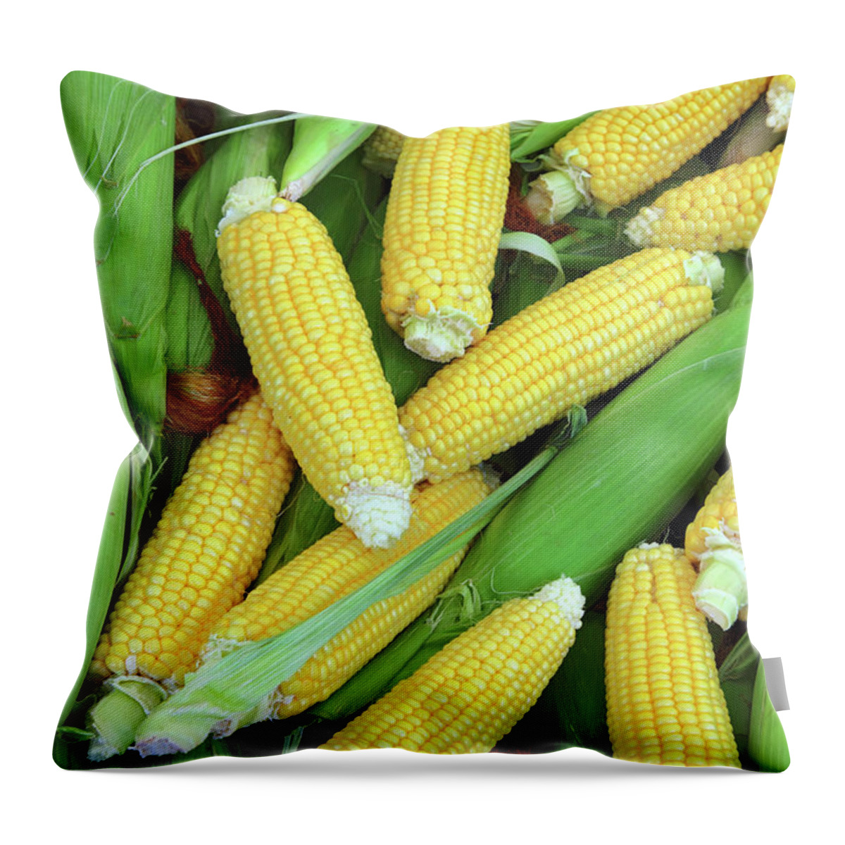 Corn Throw Pillow featuring the photograph Ripe Corn - Food Background by Mikhail Kokhanchikov