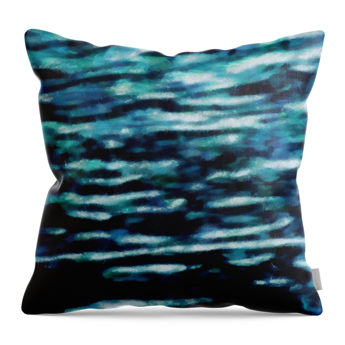 Ripples Throw Pillow featuring the mixed media Ripples in the Creek by Christopher Reed