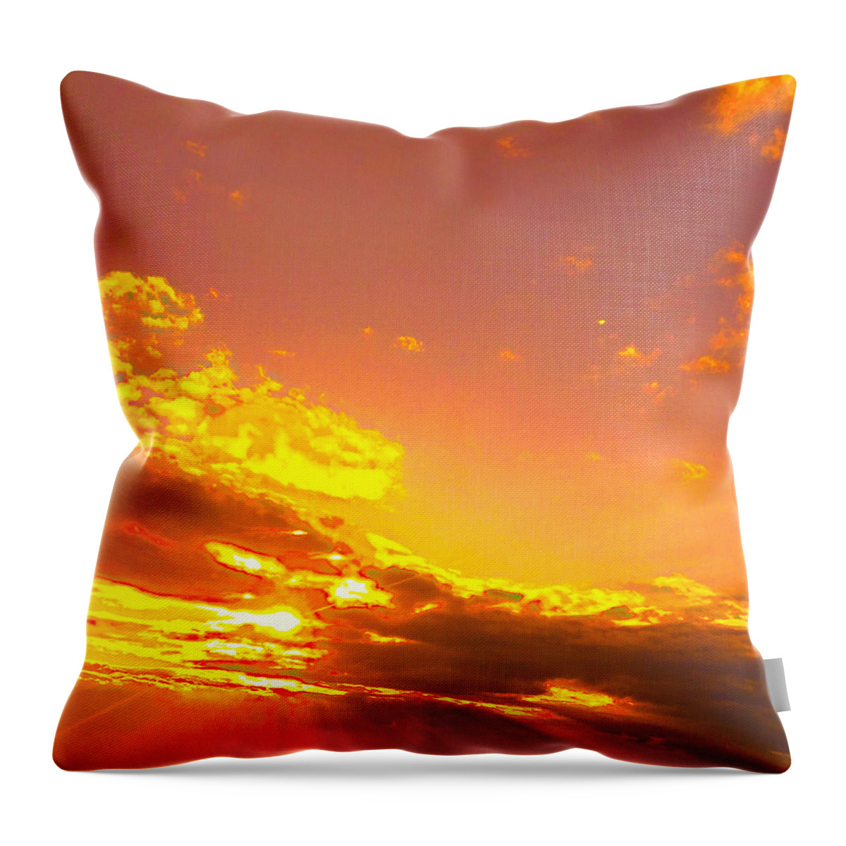 Flowijng Lave In The Sky Throw Pillow featuring the photograph River Of Gold by Trevor A Smith