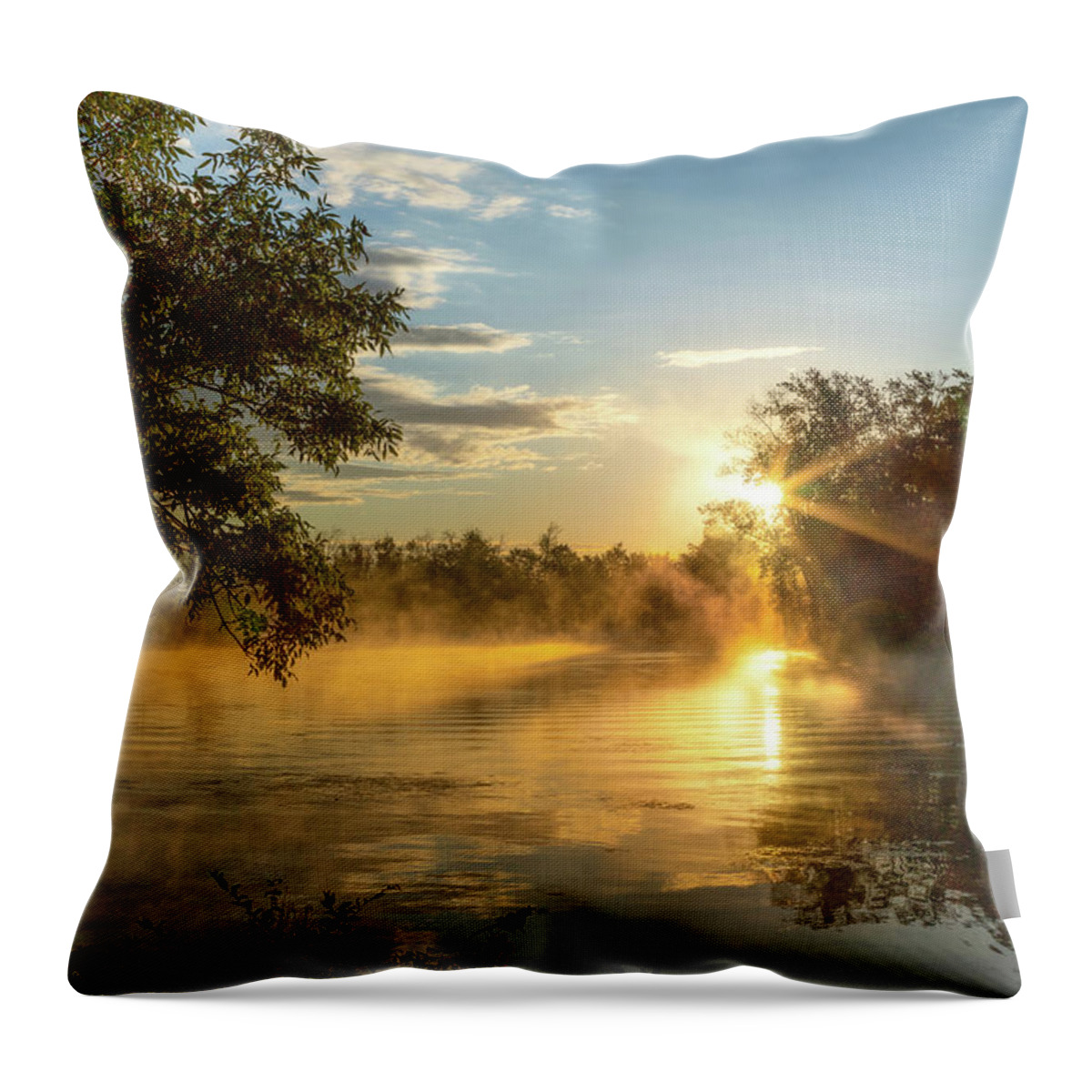 River Throw Pillow featuring the photograph River Smoke by Rod Best
