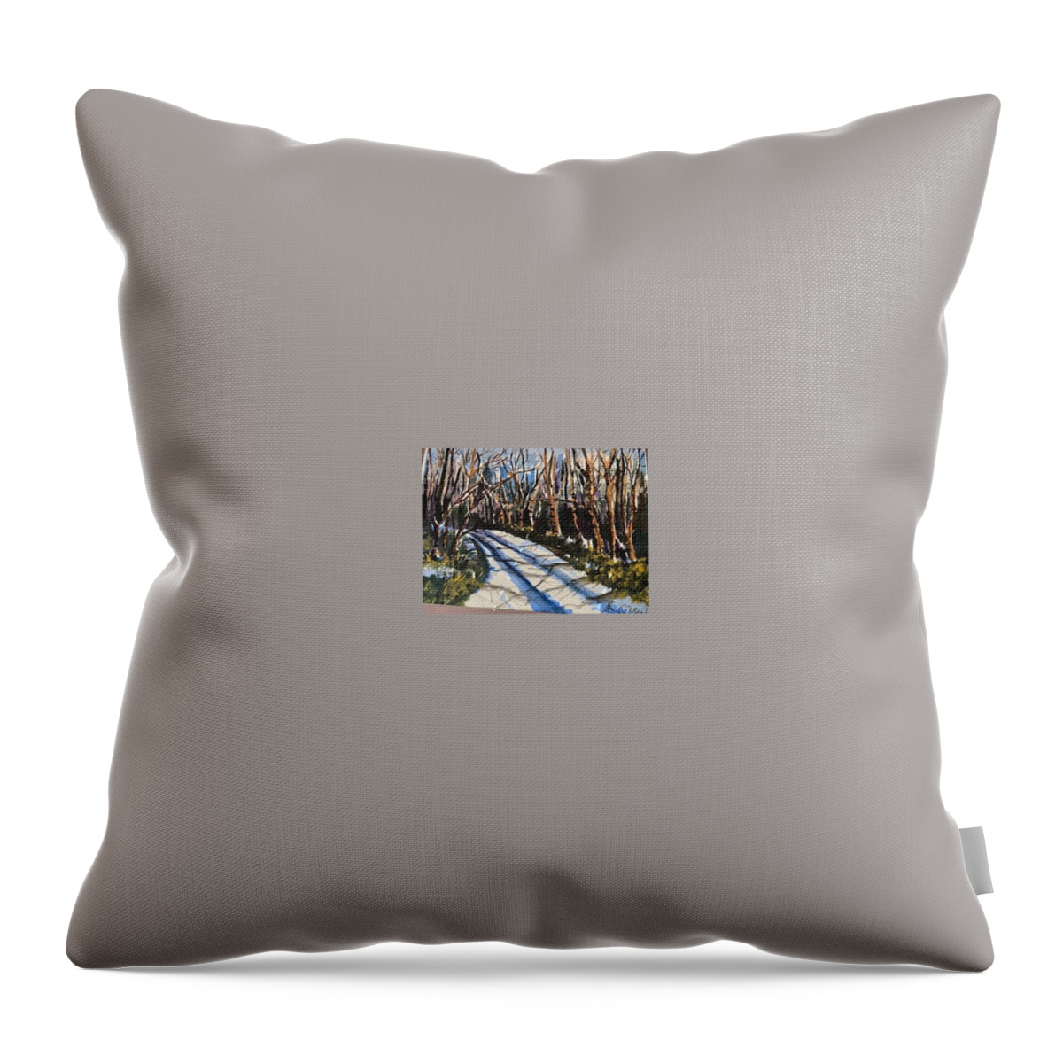  Throw Pillow featuring the painting Roadless Traveled by Angie ONeal