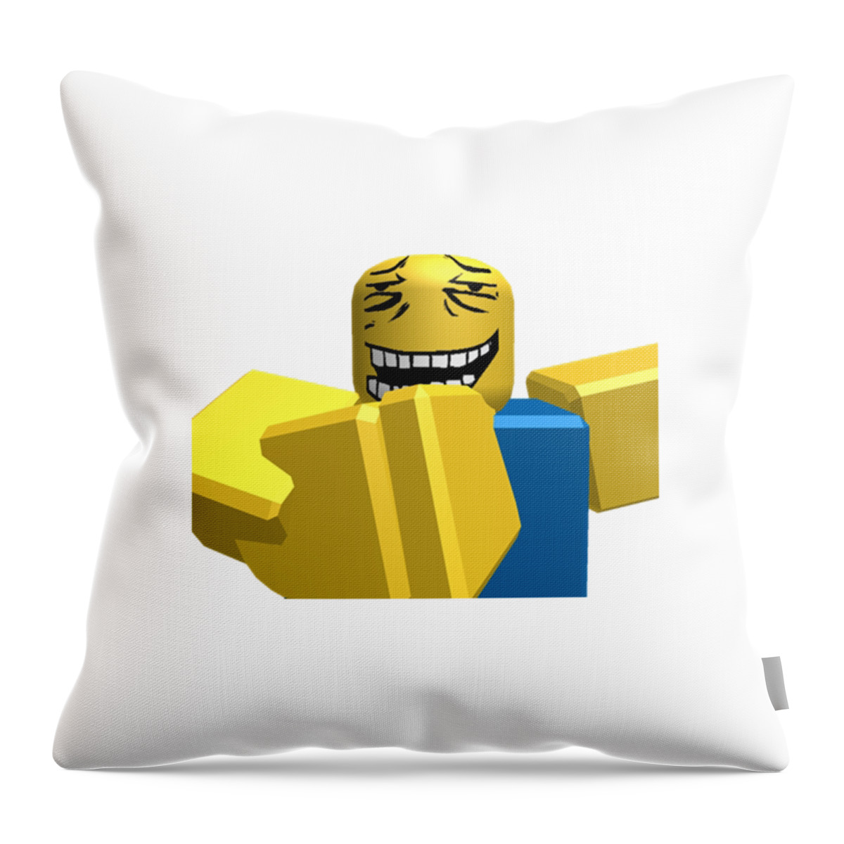Roblox Noob Avatar Throw Pillow by Cacao Dreams