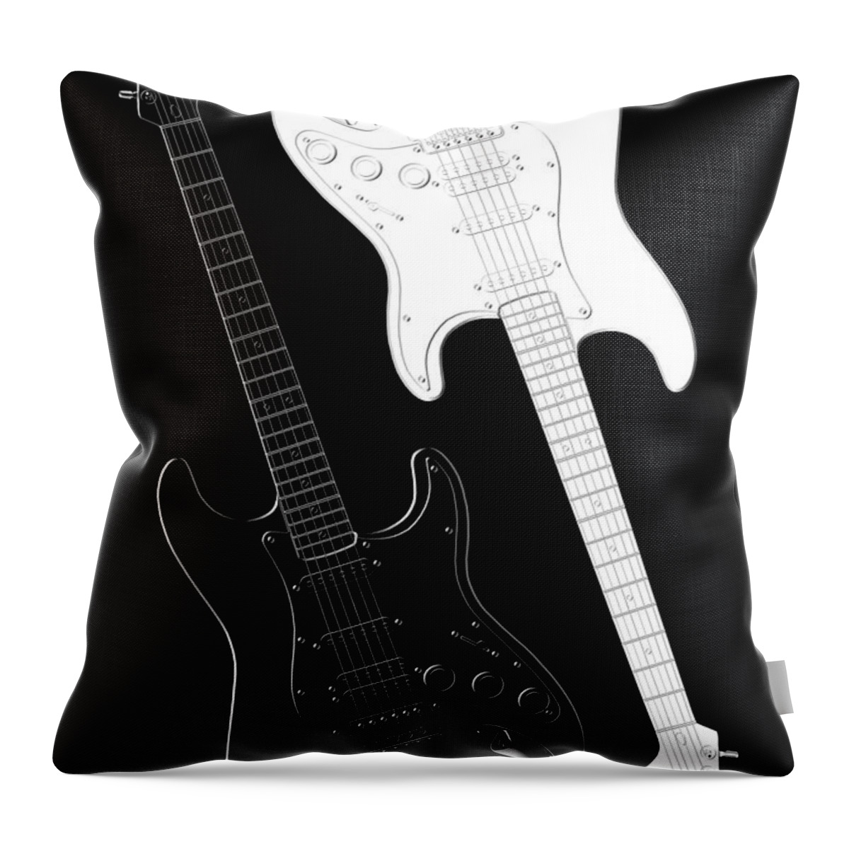 Rock And Roll Throw Pillow featuring the digital art Rock and Roll Yin Yang by Mike McGlothlen