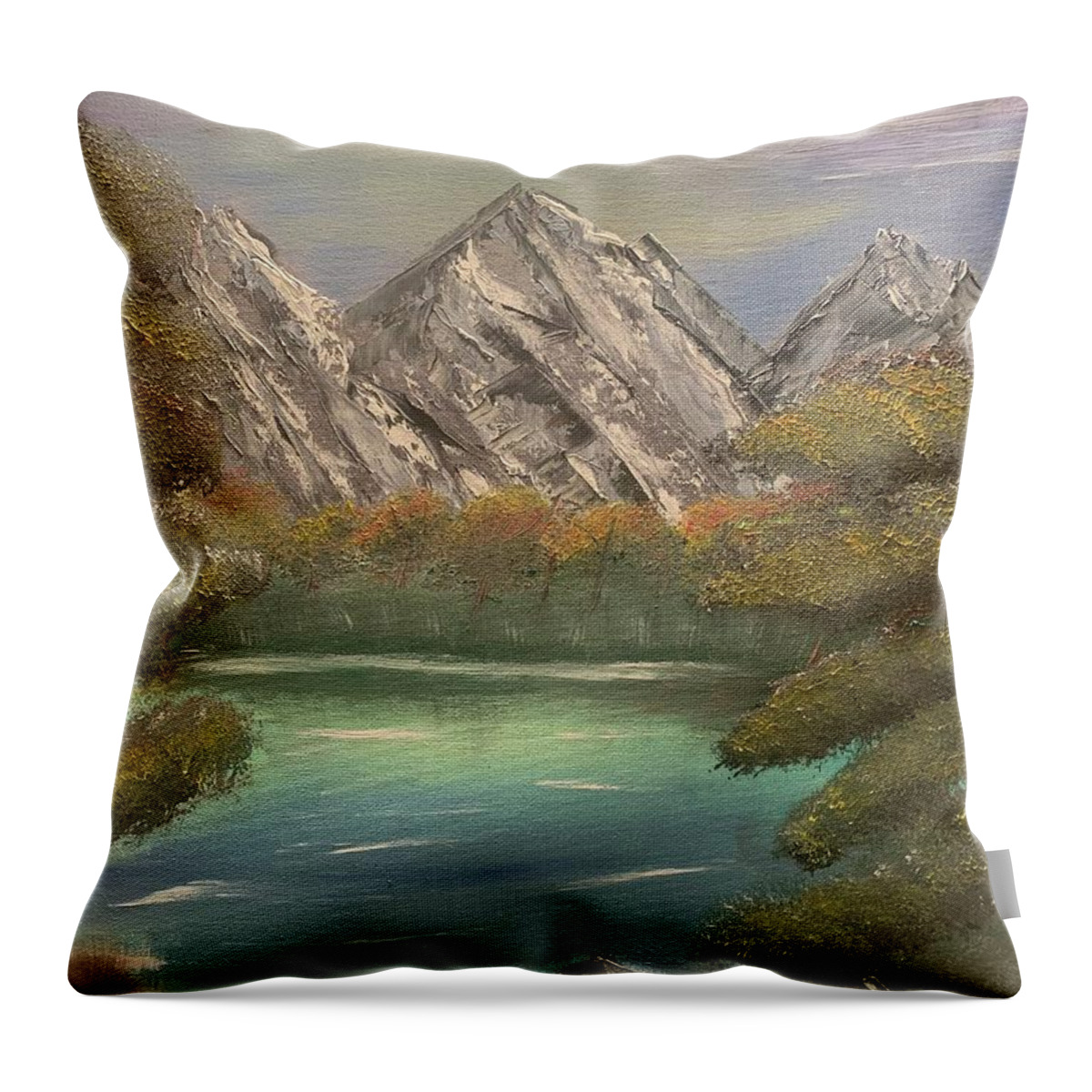 Mountains Throw Pillow featuring the painting Rocky Mountain Dreams by Lisa White