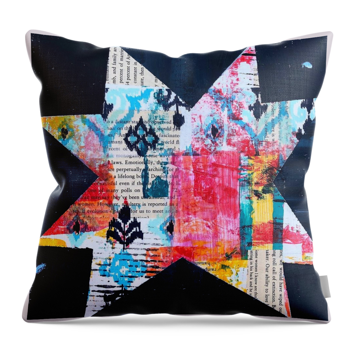 Star Throw Pillow featuring the painting Roll Call of Extinction by Cyndie Katz
