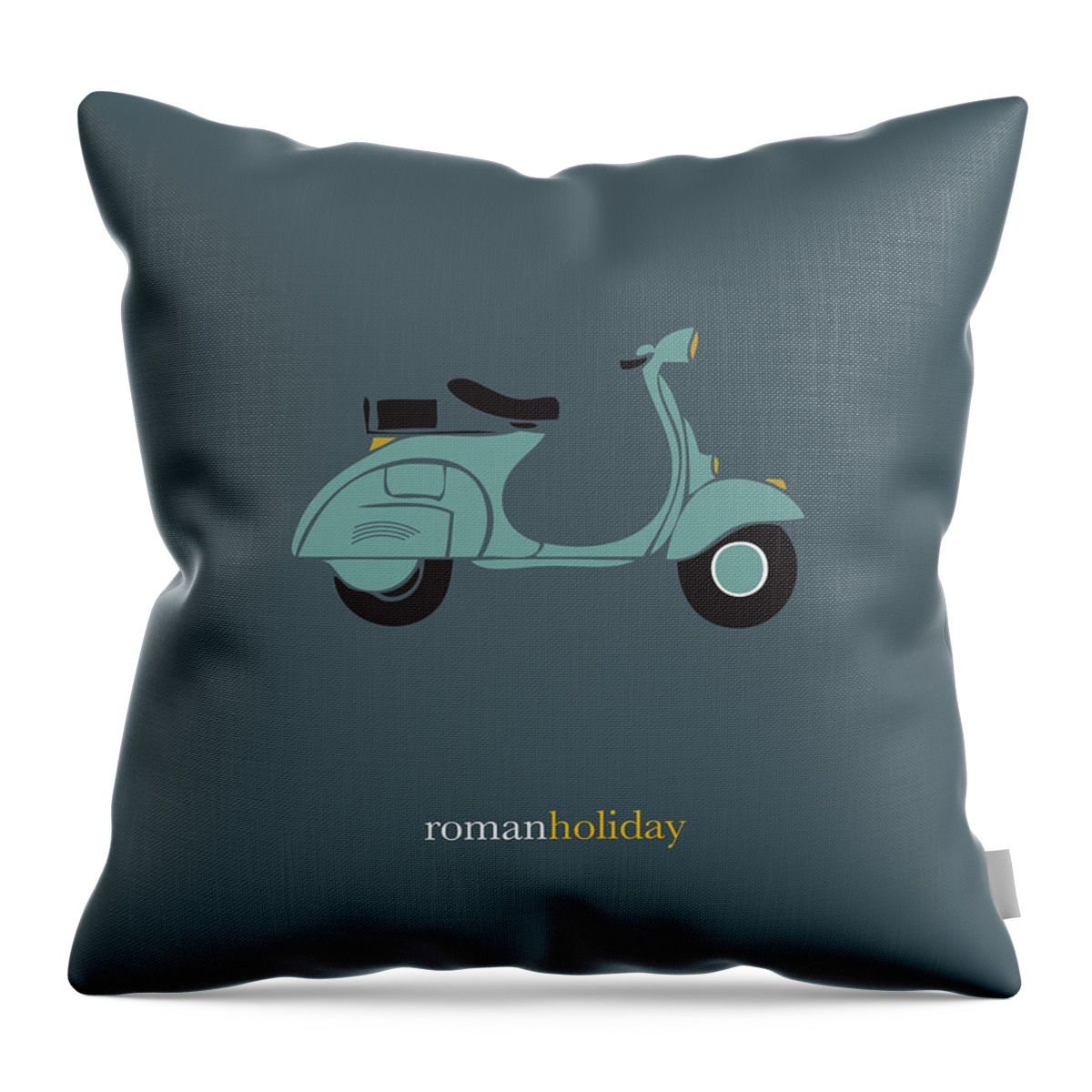 Roman Holiday Throw Pillow featuring the digital art Roman Holiday - Alternative Movie Poster by Movie Poster Boy
