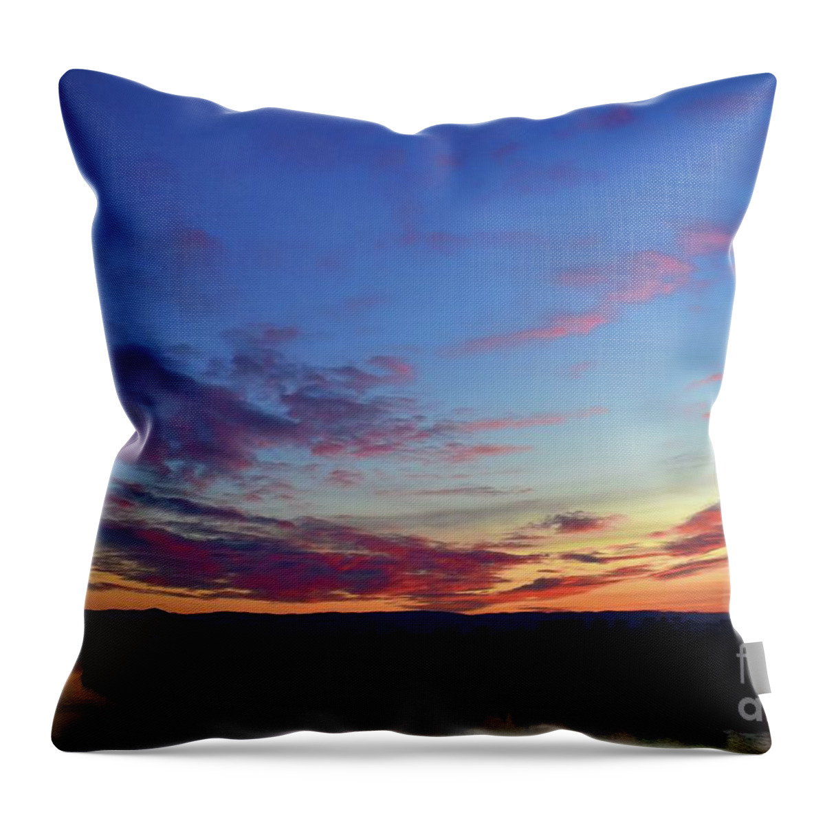 Nature Throw Pillow featuring the photograph Romantic Sunset with Love Story with Clouds by Leonida Arte