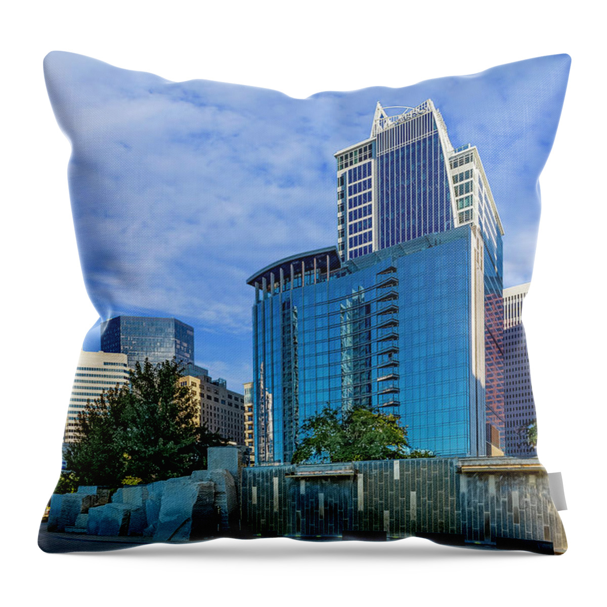 Charlotte Throw Pillow featuring the digital art Romare Bearden Park 6 by SnapHappy Photos