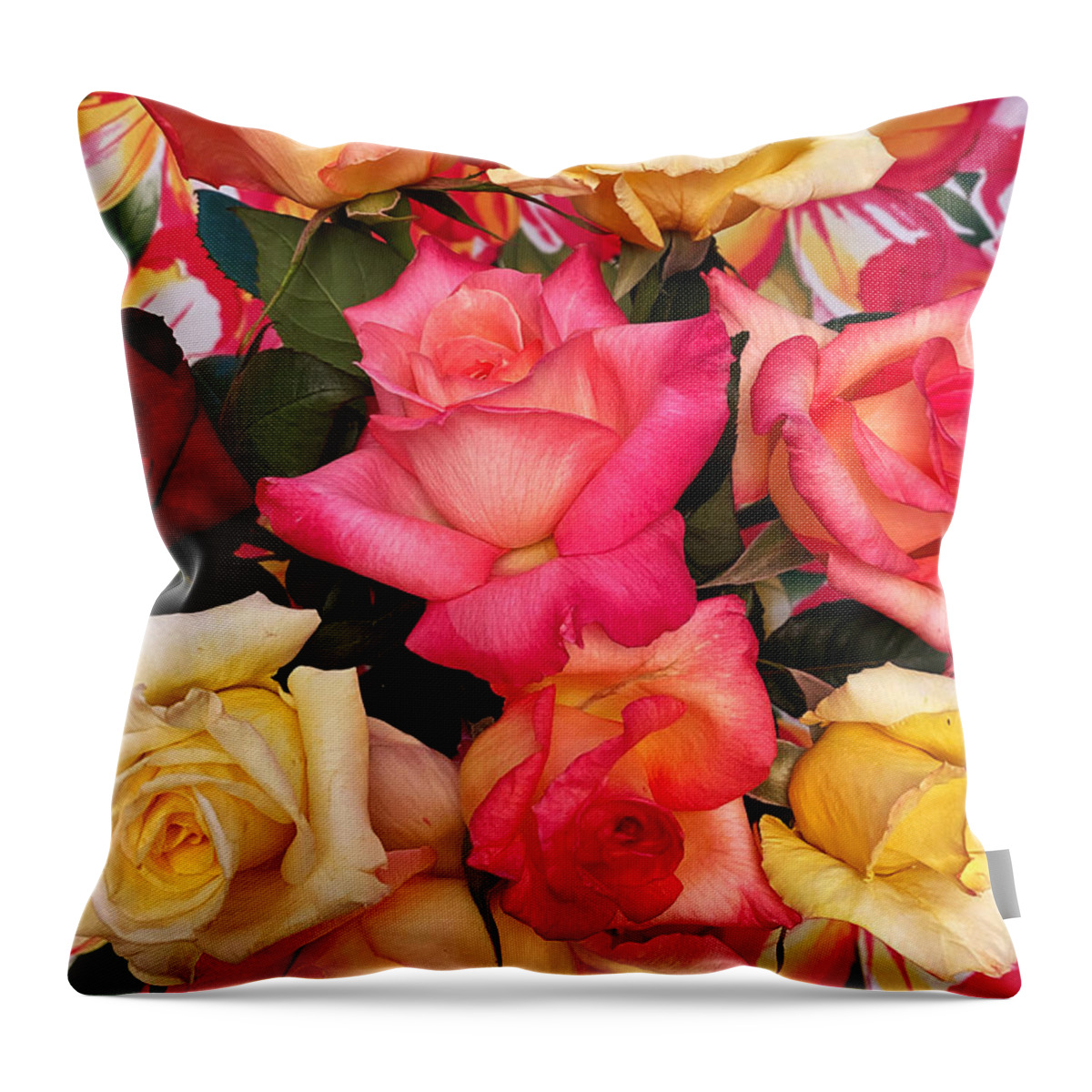 Flower Throw Pillow featuring the photograph Roses, Roses by Jeanette French