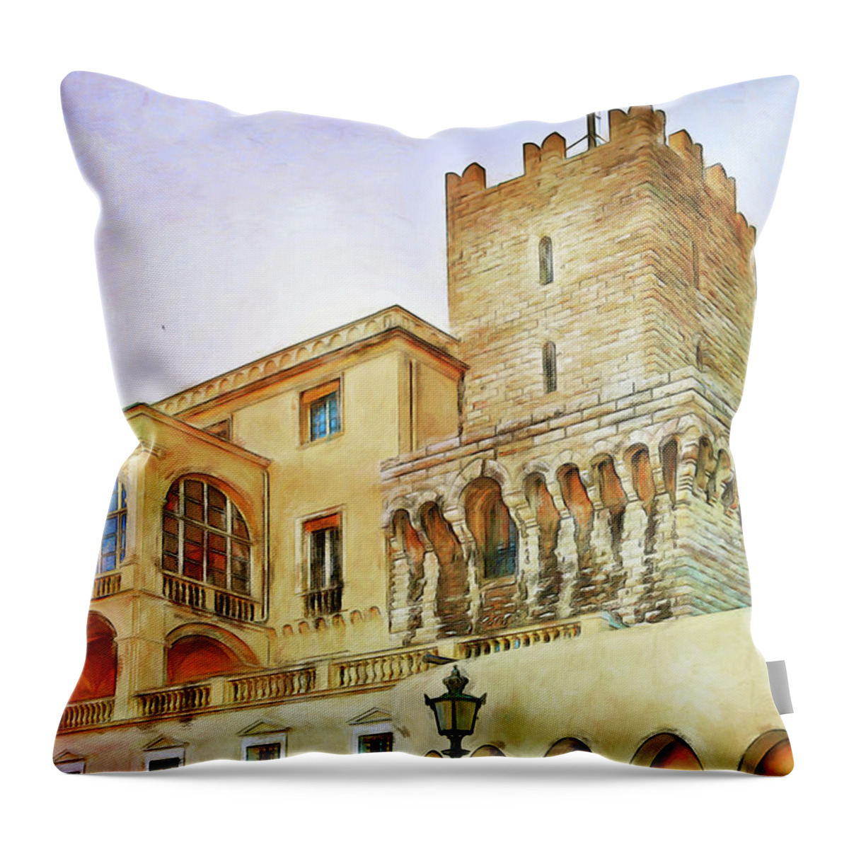 Royal Palace Throw Pillow featuring the photograph Royal Palace, Monaco Monte Carlo by Tatiana Travelways