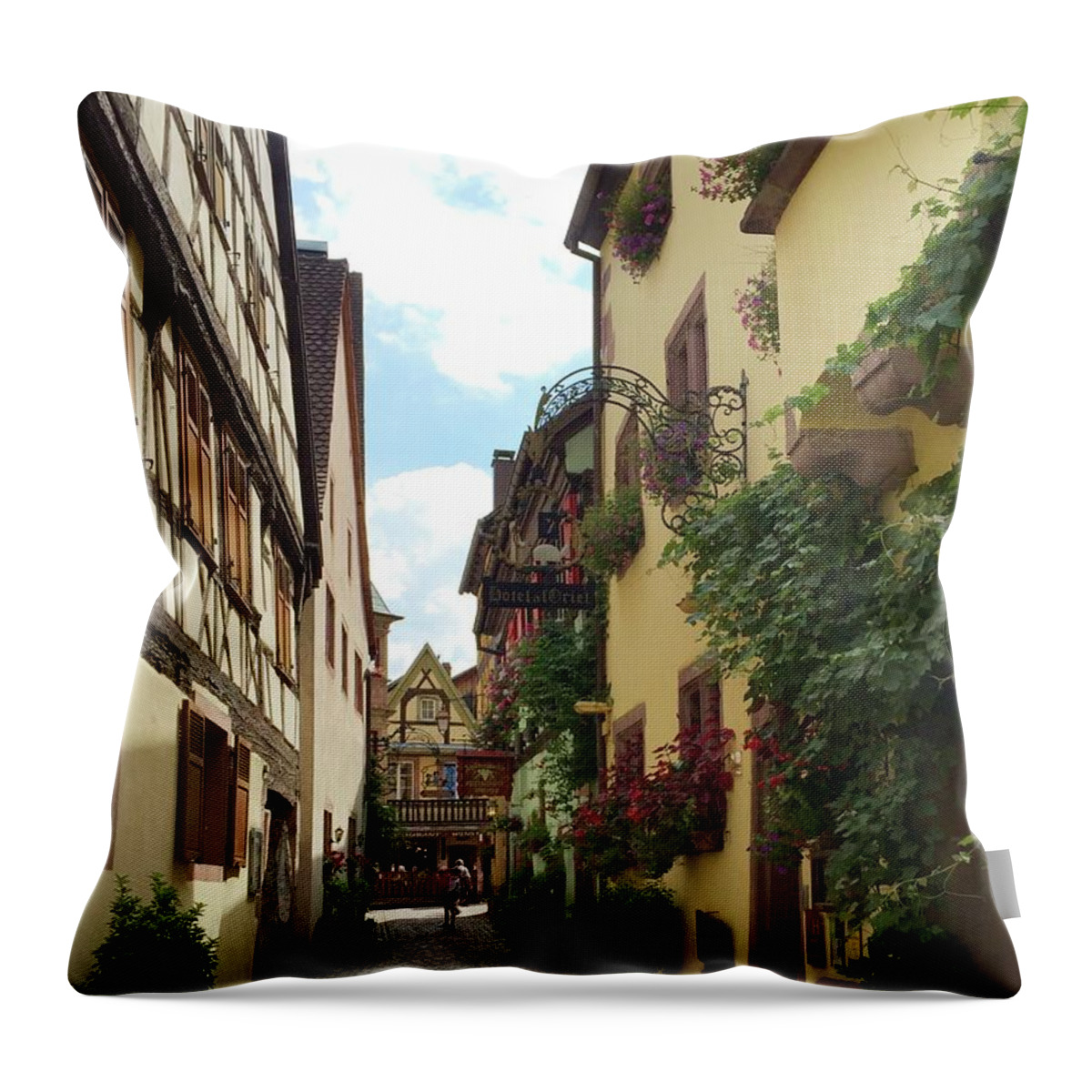 Rue Des Écuries Throw Pillow featuring the photograph Rue des Ecuries by Flavia Westerwelle