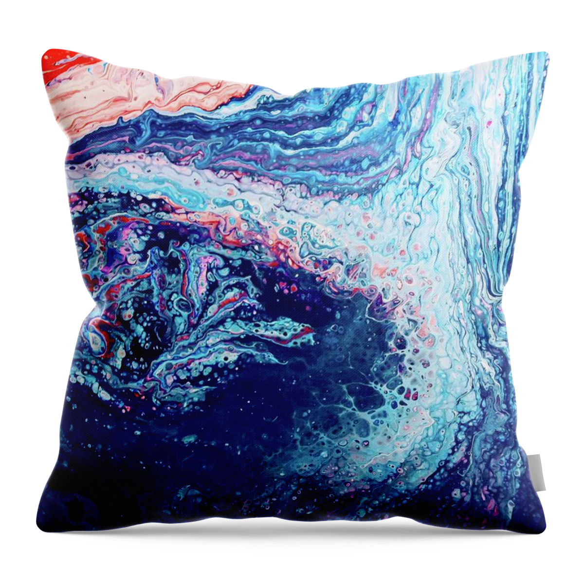 Water Throw Pillow featuring the painting Rushing Waters by Anna Adams