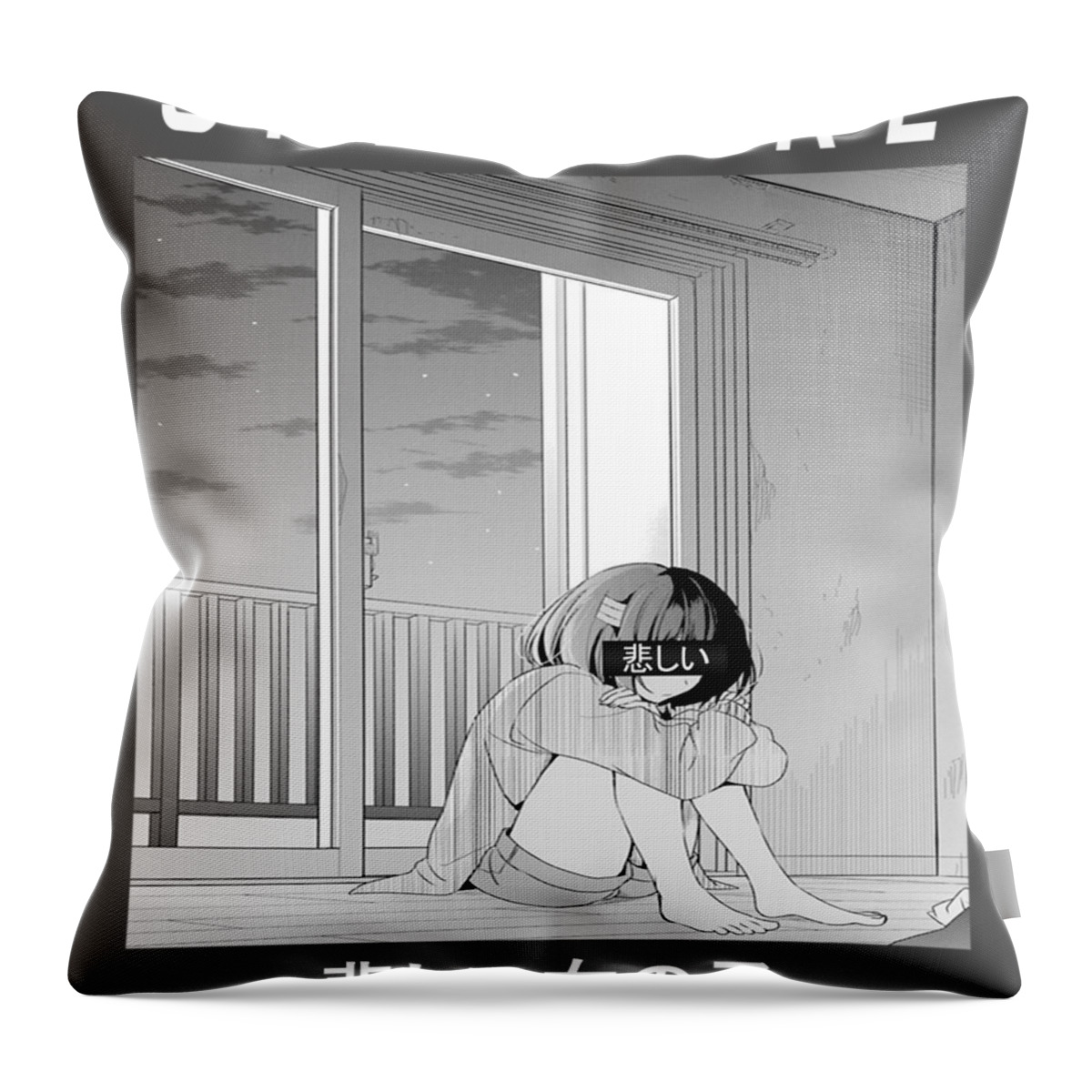 Sad Anime Girl Waifu Material Otaku Manga Aesthetic Gift Throw Pillow by  Doki Doki - Pixels