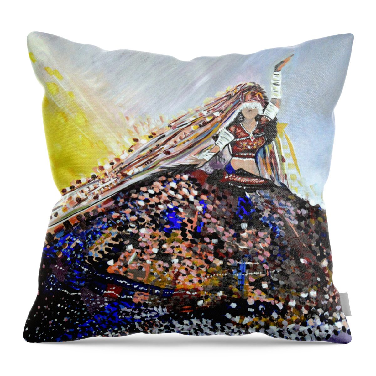 Exotic Throw Pillow featuring the painting Salute by Chiquita Howard-Bostic