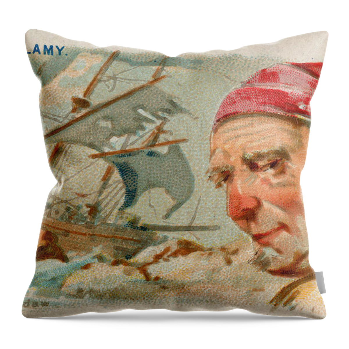 1888 Throw Pillow featuring the photograph Samuel Bellamy, English Pirate by Science Source