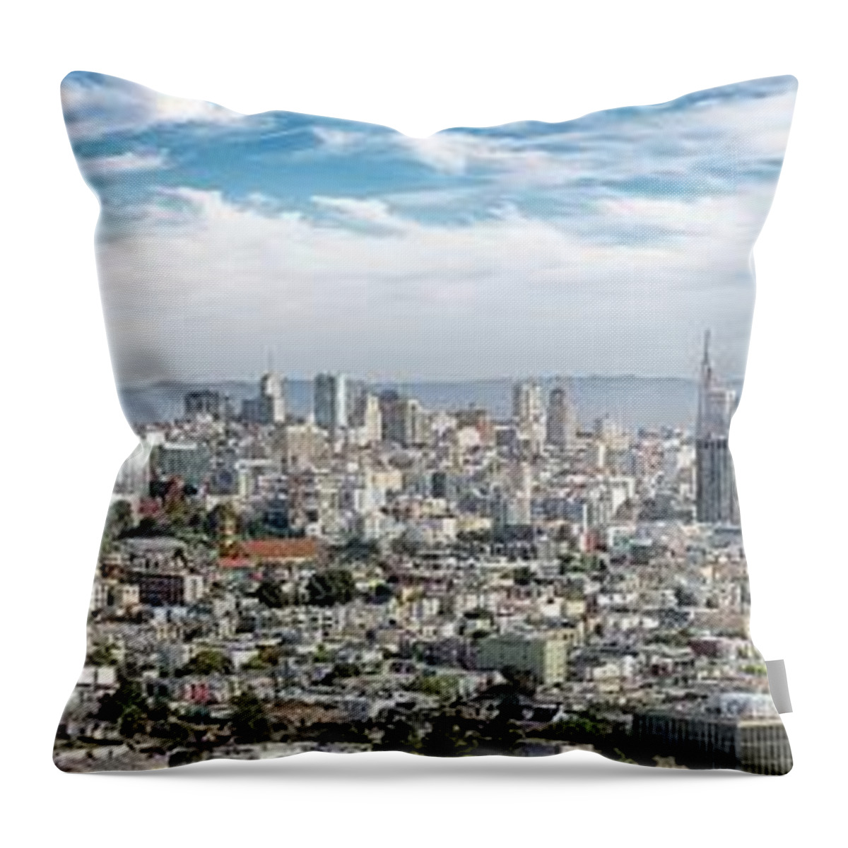 Panorama; Rudy Wilms; Veerle Lievens; California; San Francisco; Corona Heights; Www.rudywilms.com; Www.rudywilms.photography Throw Pillow featuring the photograph San Francisco Panorama, Corona Heights by Rudy Wilms