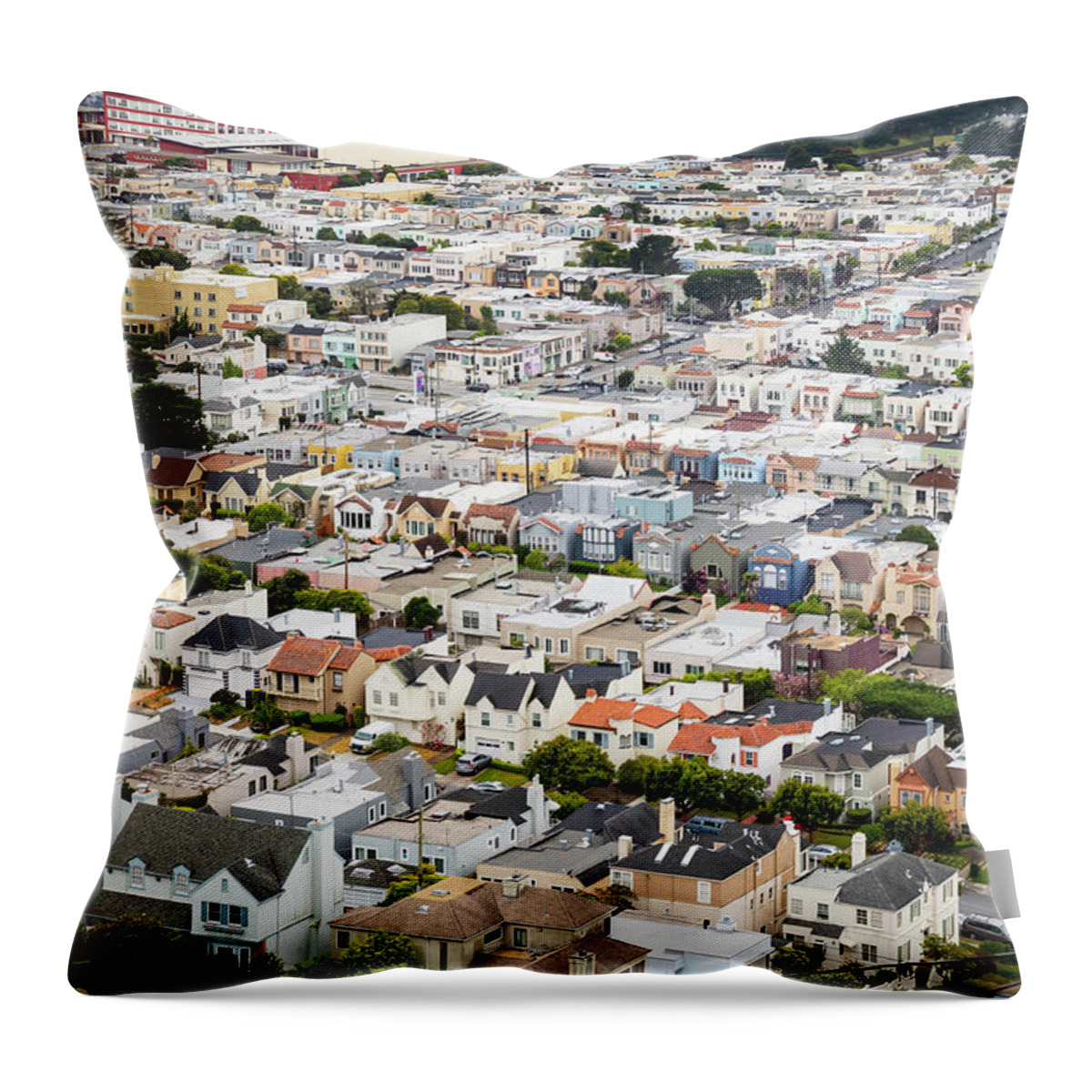 San Francisco Throw Pillow featuring the photograph San Francisco Sunset District by Gary Geddes