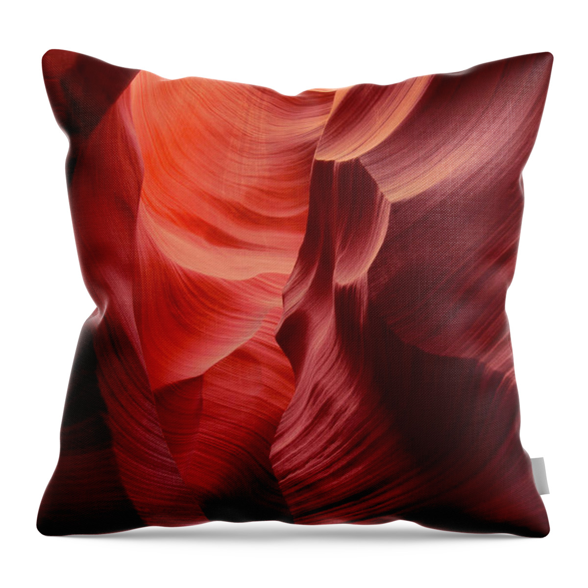 Dave Welling Throw Pillow featuring the photograph Sandstone Walls Lower Antelope Slot Canyon Arizona by Dave Welling