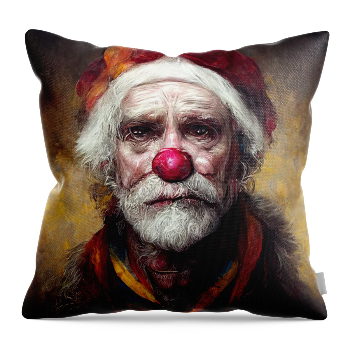 Santa Clown Throw Pillow featuring the digital art Santa Clown by Trevor Slauenwhite