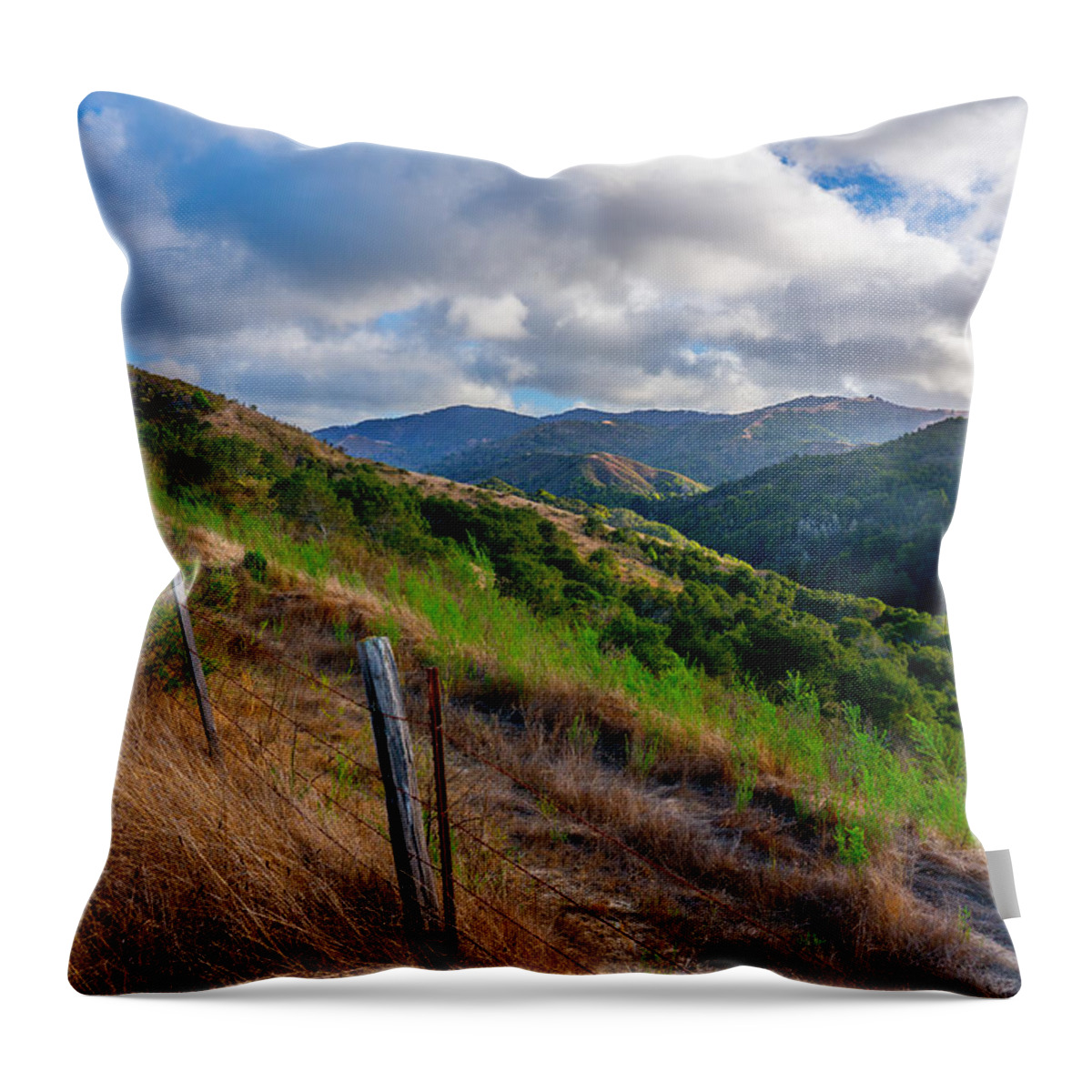 Santa Lucia Mountains Throw Pillow featuring the photograph Santa Lucia Mountains by Derek Dean