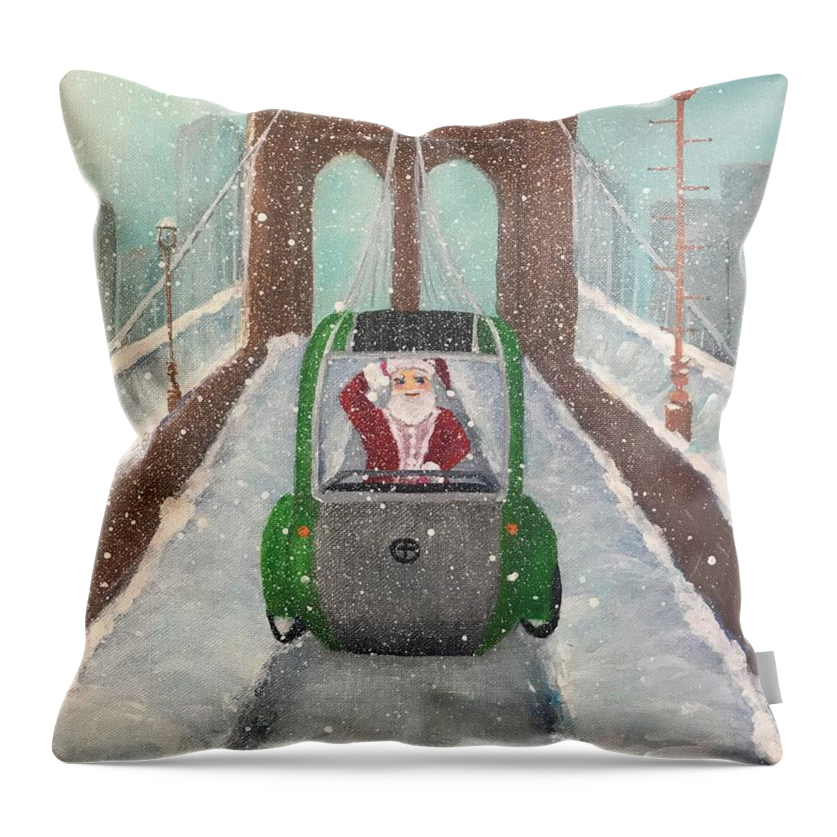 Organic Transit Throw Pillow featuring the painting ELF Scene 2020 by Deborah Naves