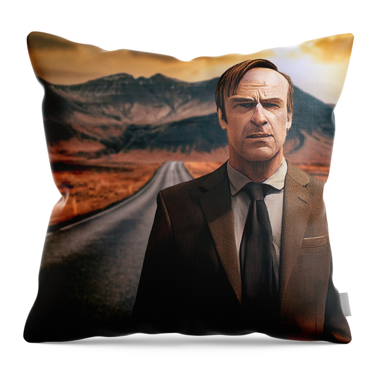 Figurative Throw Pillow featuring the digital art Saul On a Desert Highway by Craig Boehman