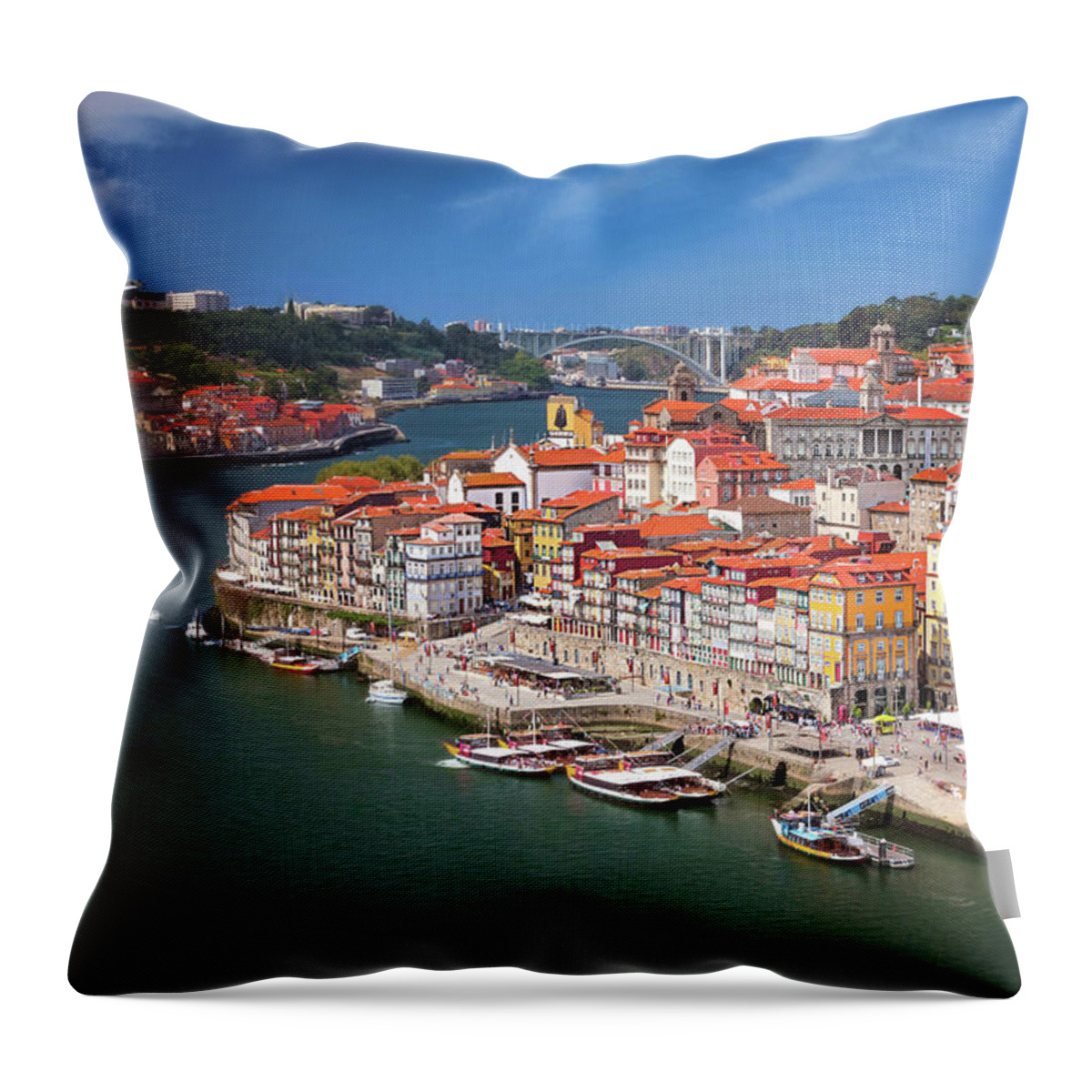 Porto Throw Pillow featuring the photograph Scenes of Old Porto Portugal by Carol Japp