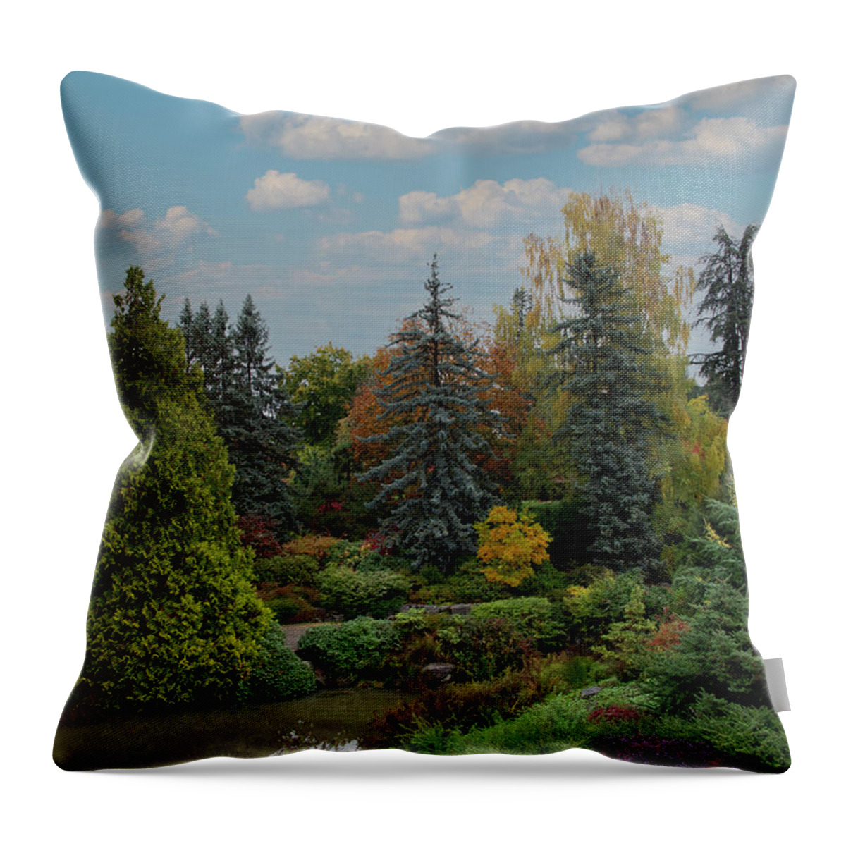 Botanical Garden Throw Pillow featuring the photograph Scenic Garden by Jerry Cahill