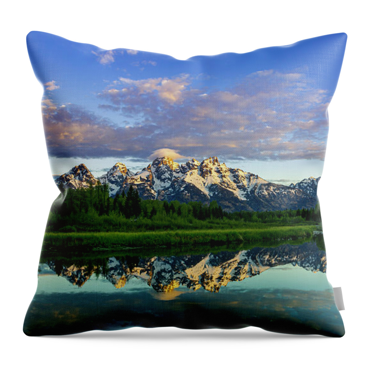 Mountains Throw Pillow featuring the photograph Schwabacher's Landing by David Lee
