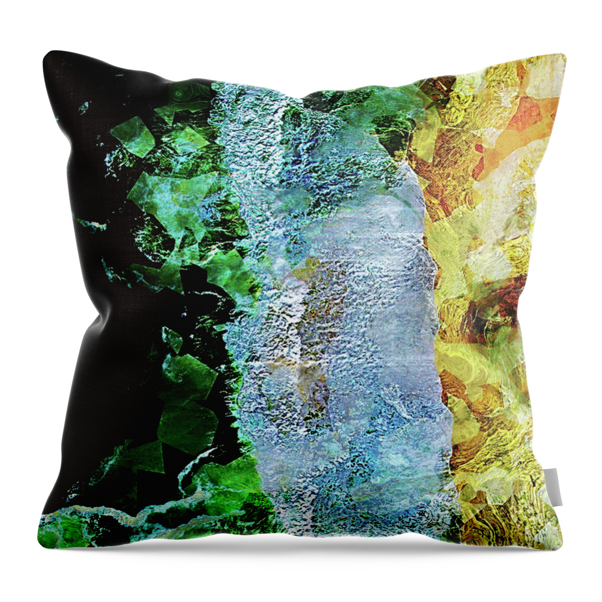Beach Throw Pillow featuring the digital art Sea And Sands of Brazil by Phil Perkins